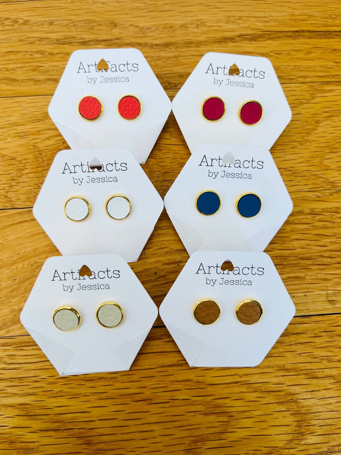 Circle Leather Studs - Spring