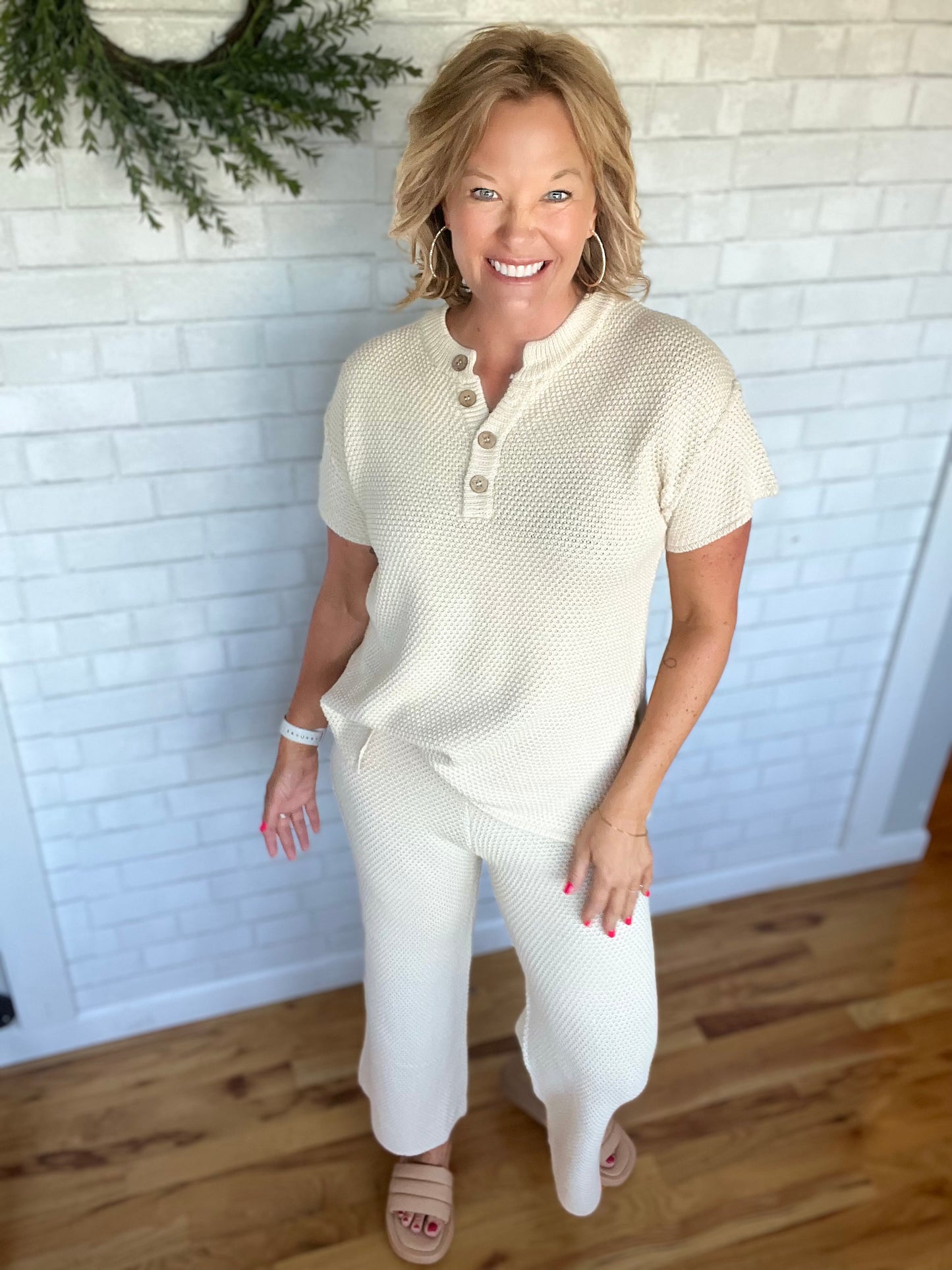 Tani Textured Pant - Natural