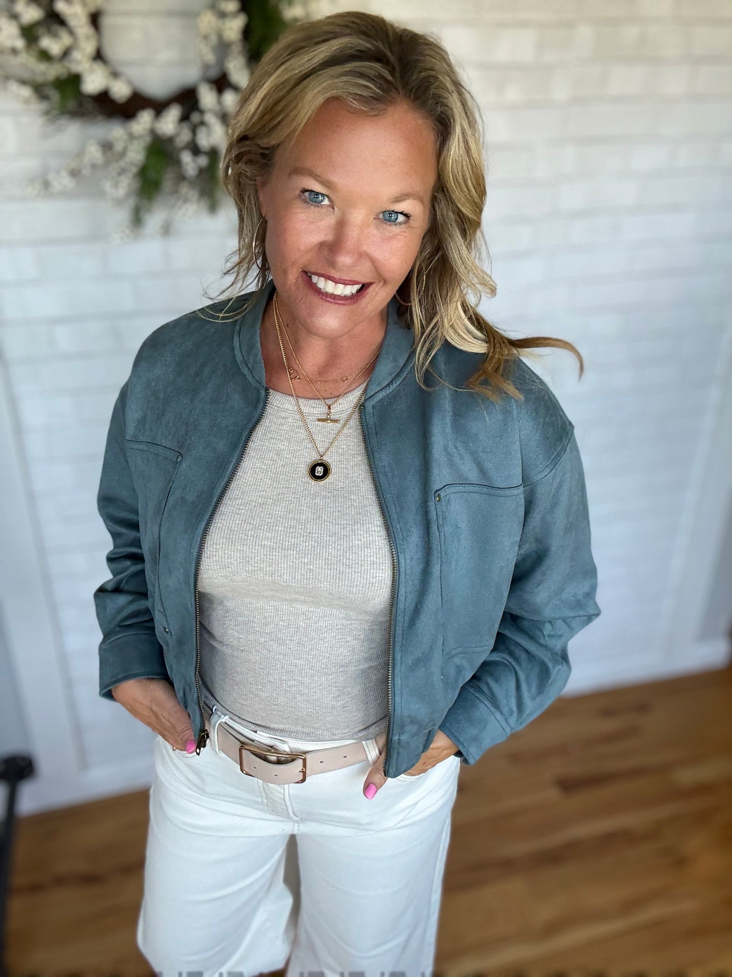 Suede Bomber Jacket