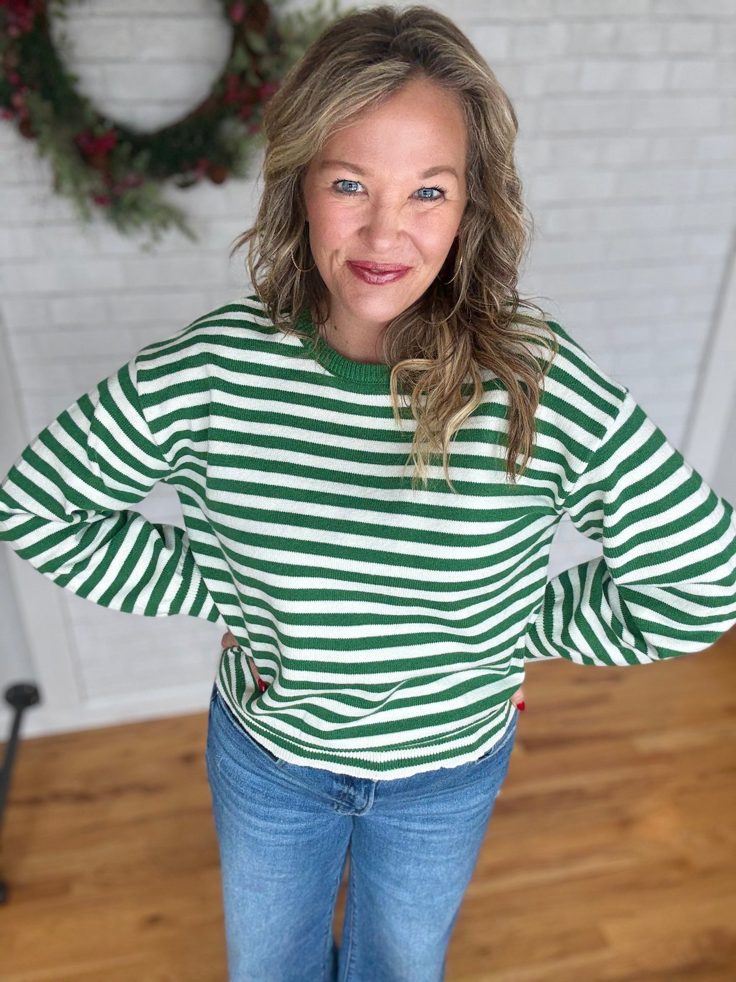 Striped Long Sleeve Crew Neck
