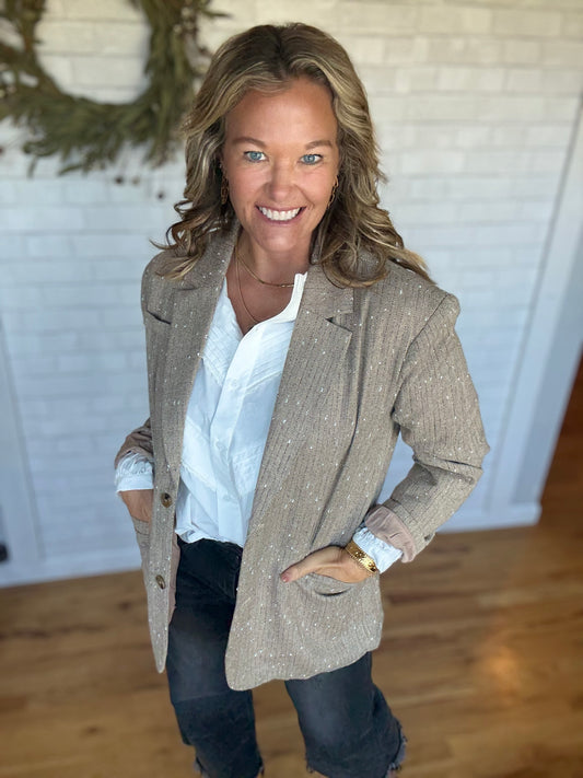 Sparkle Oversized Blazer