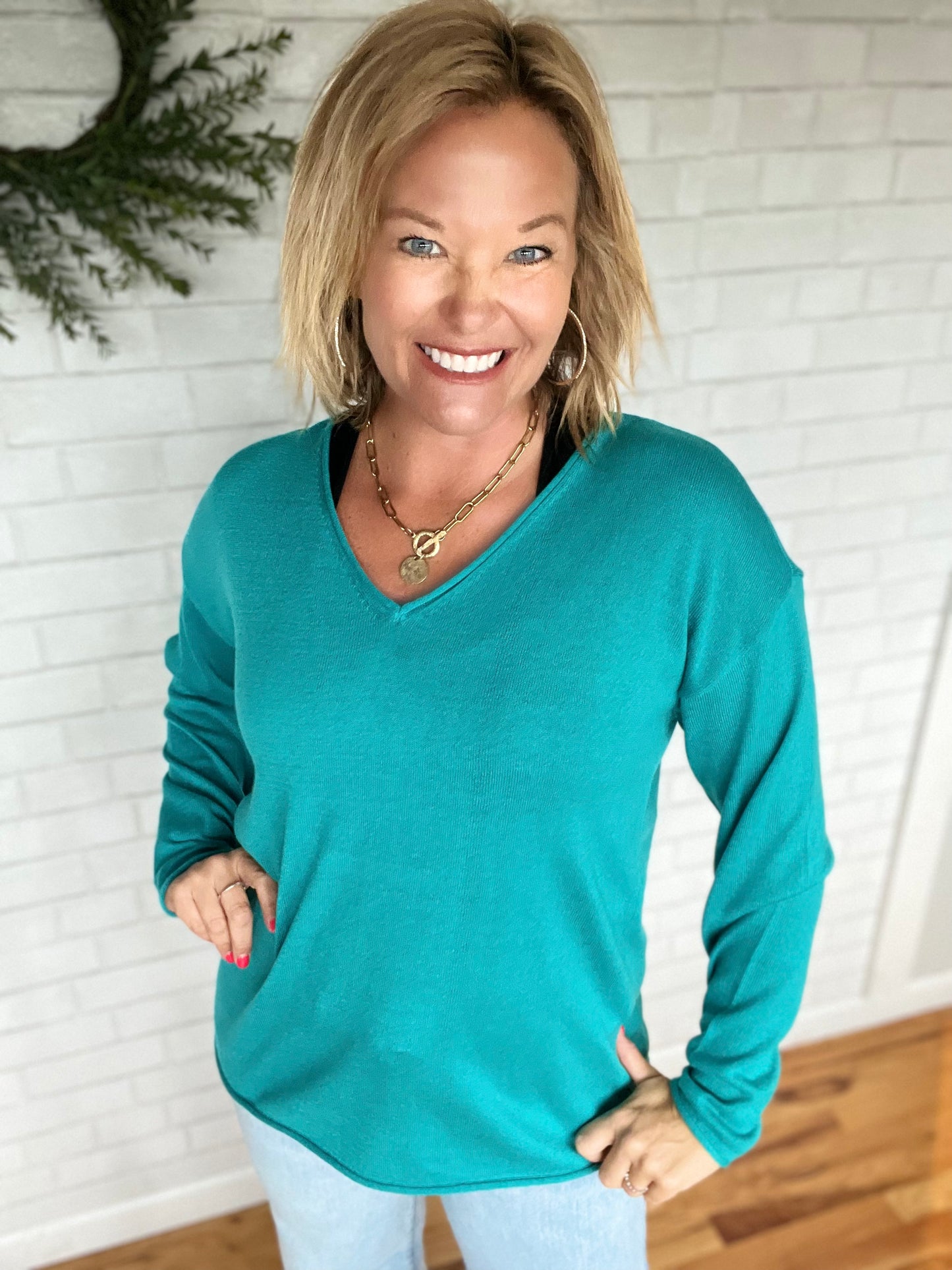 Rawley Raw Hem Sweater - Jade