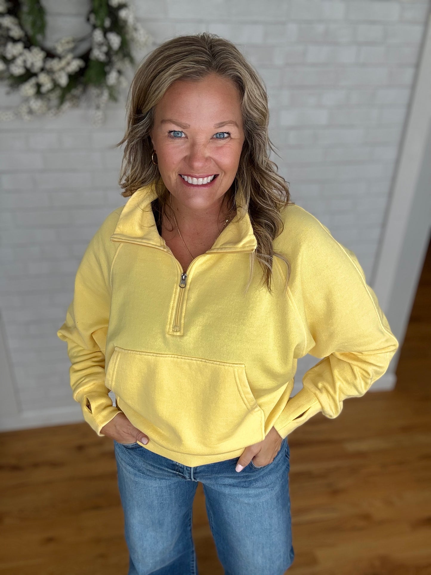 Cally Quarter Zip - Yellow