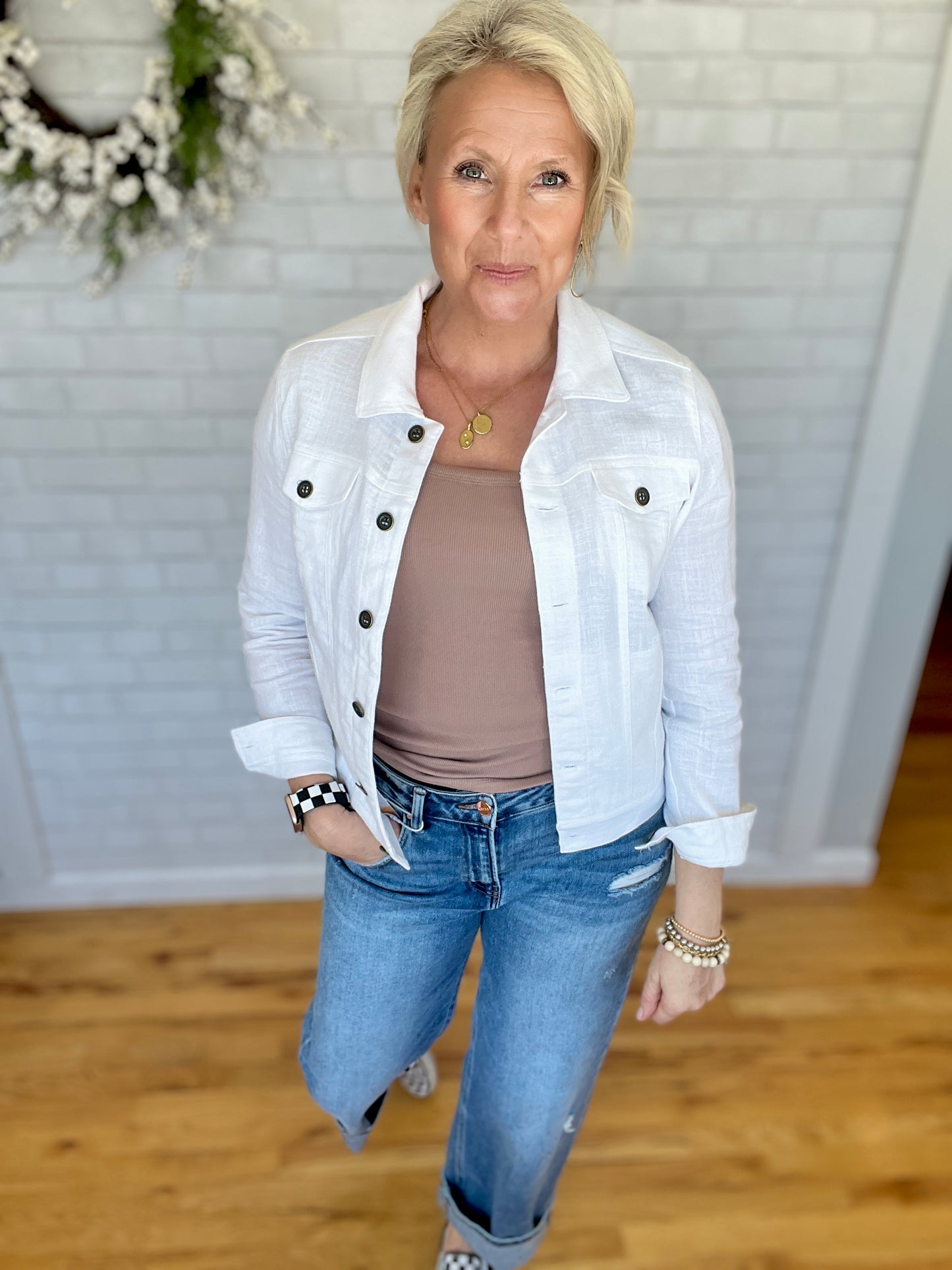 Brenna Square Neck Tee - Mocha