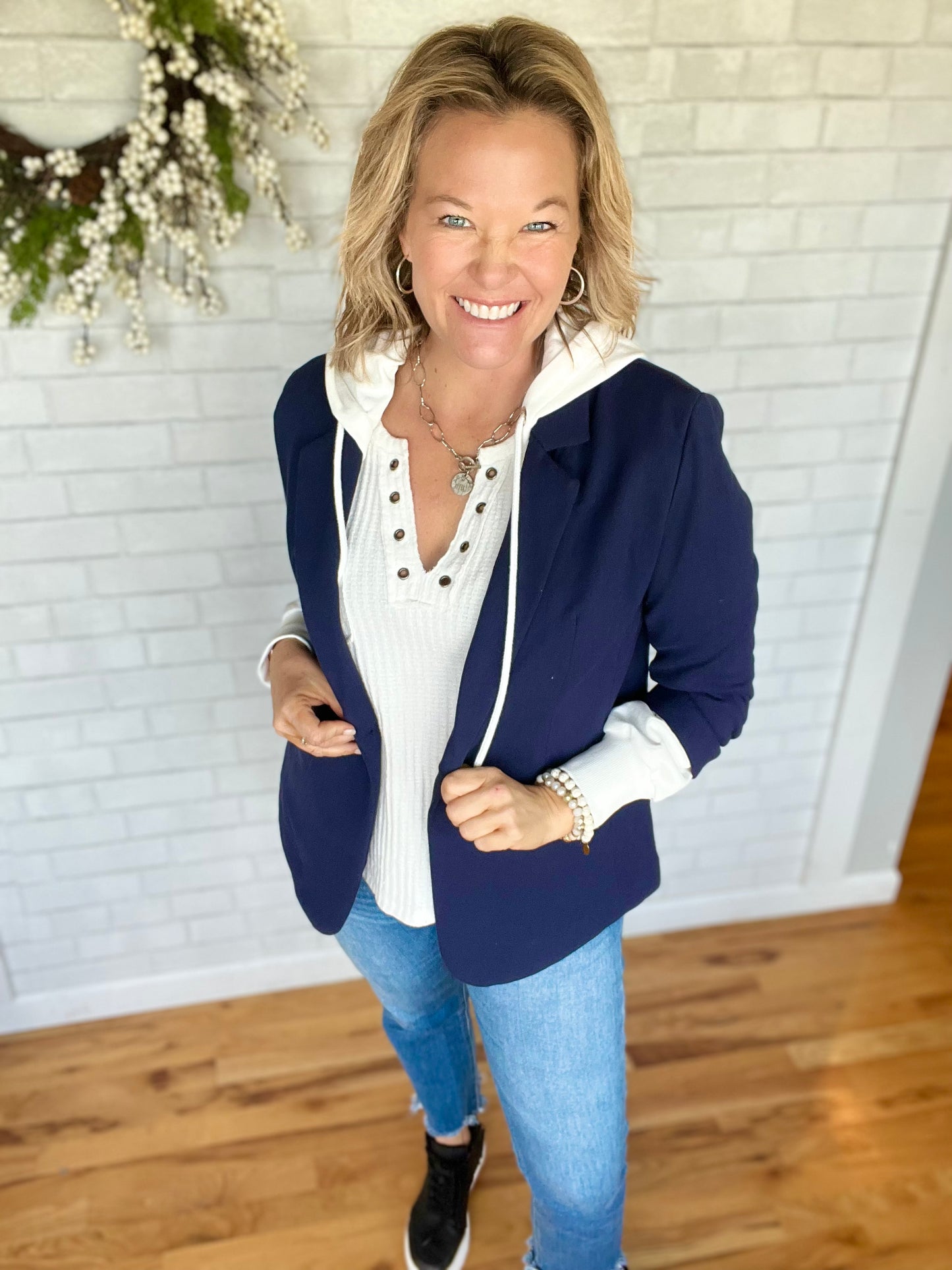 Navy Blazer W/Hoodie
