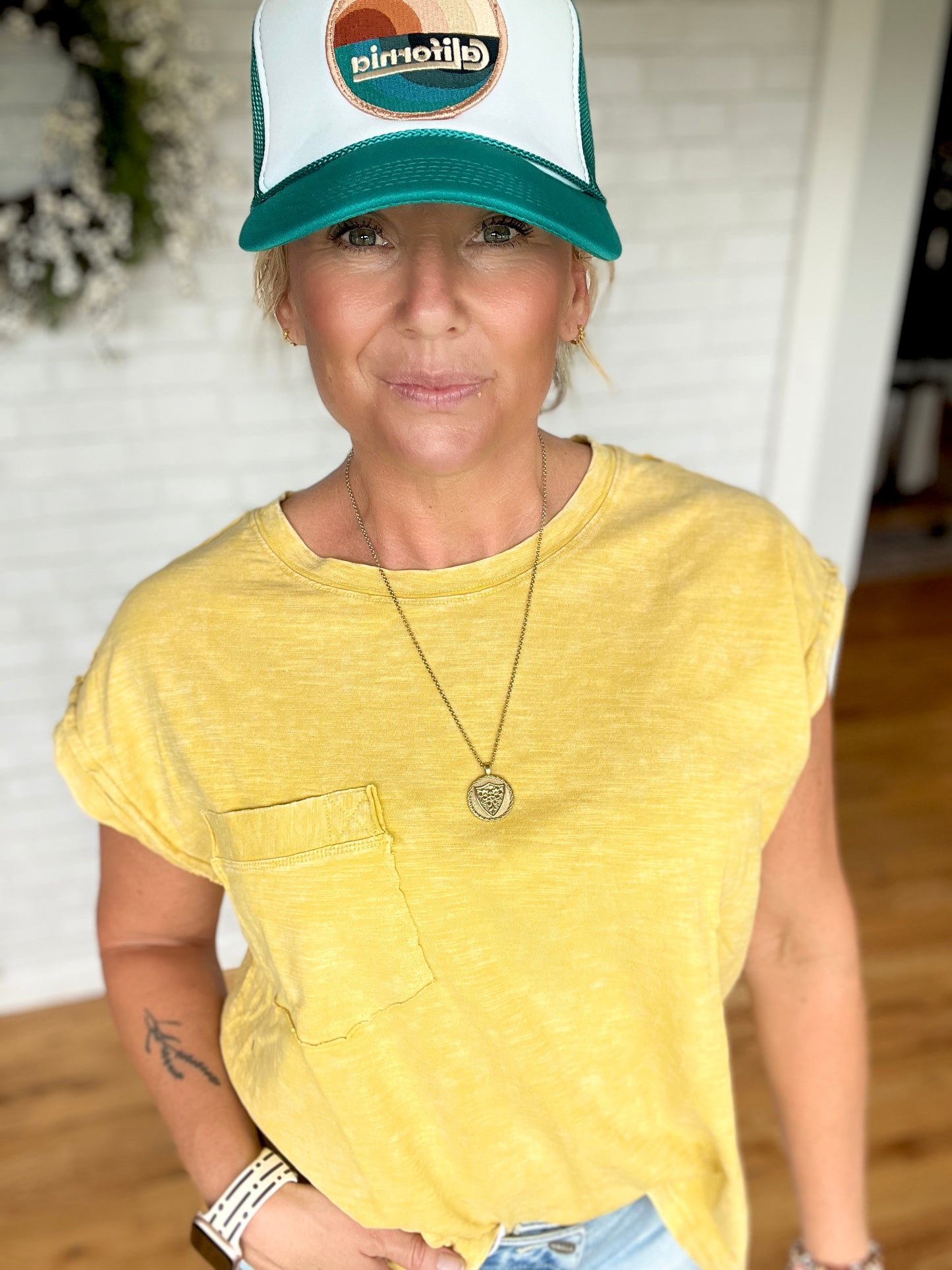 Honey Seamed Tee - Washed Yellow