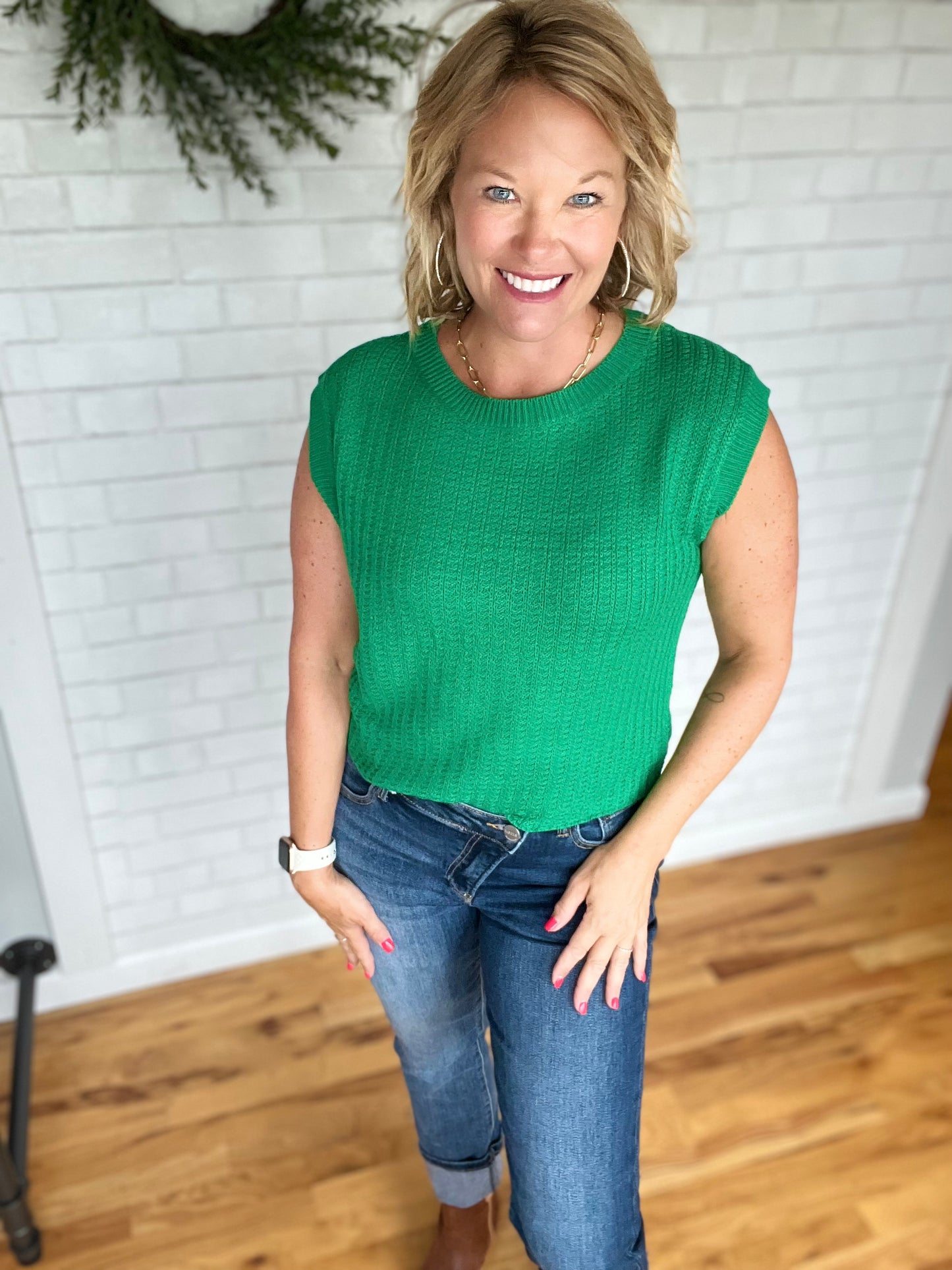 Risa Relaxed Vest - Green