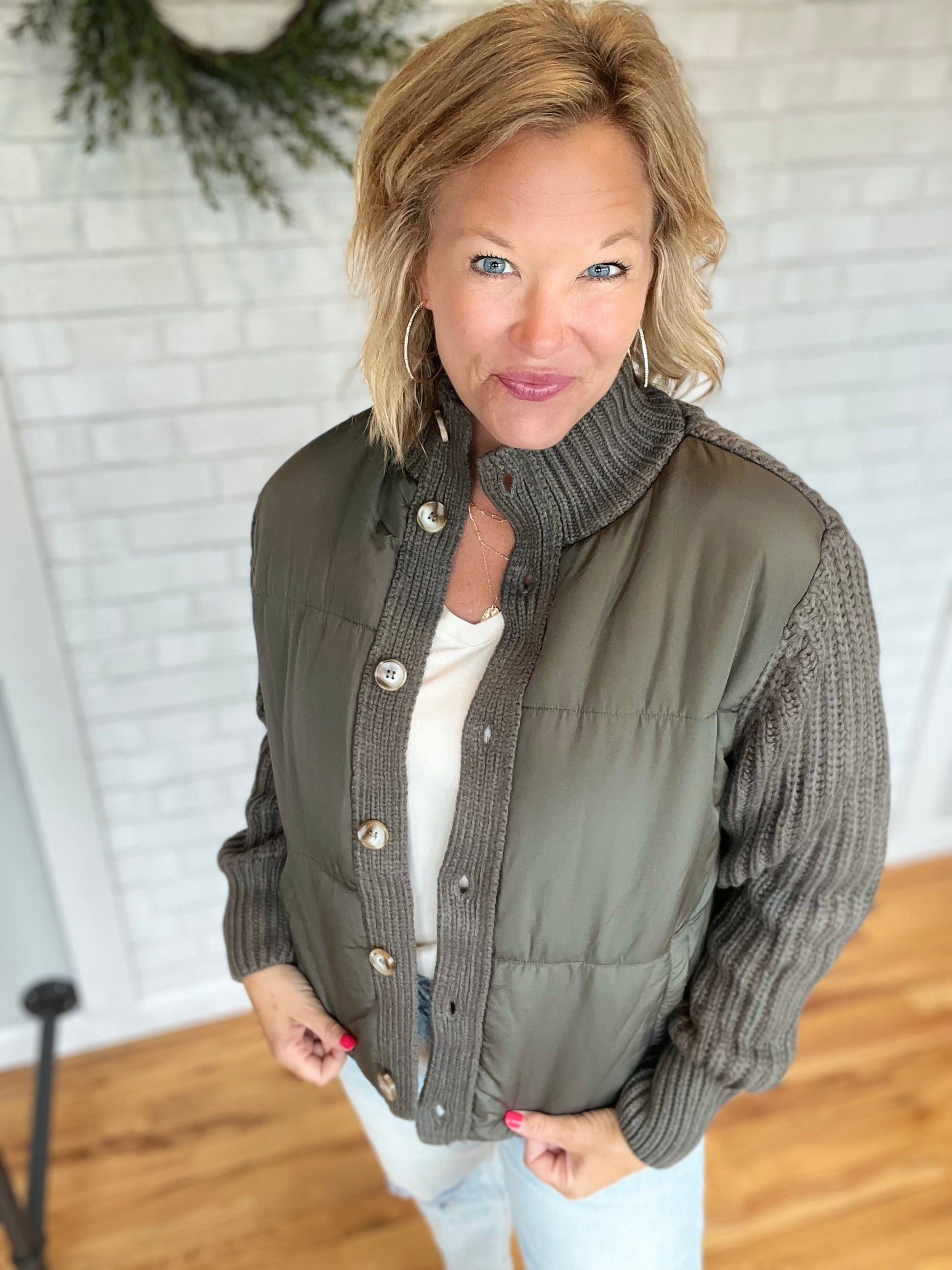 Kiana Quilted Jacket - Olive