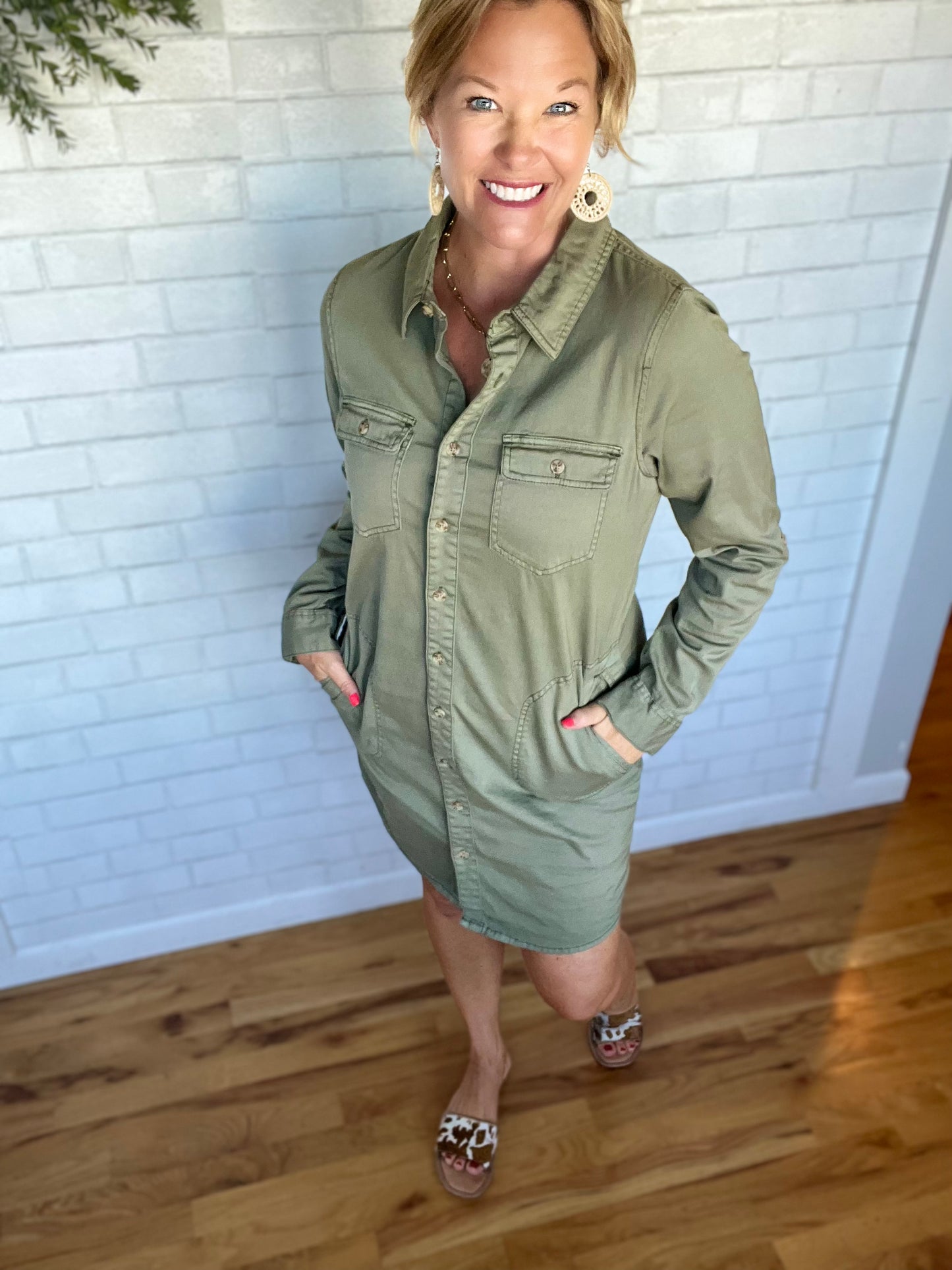 Bindi Dress - Washed Olive