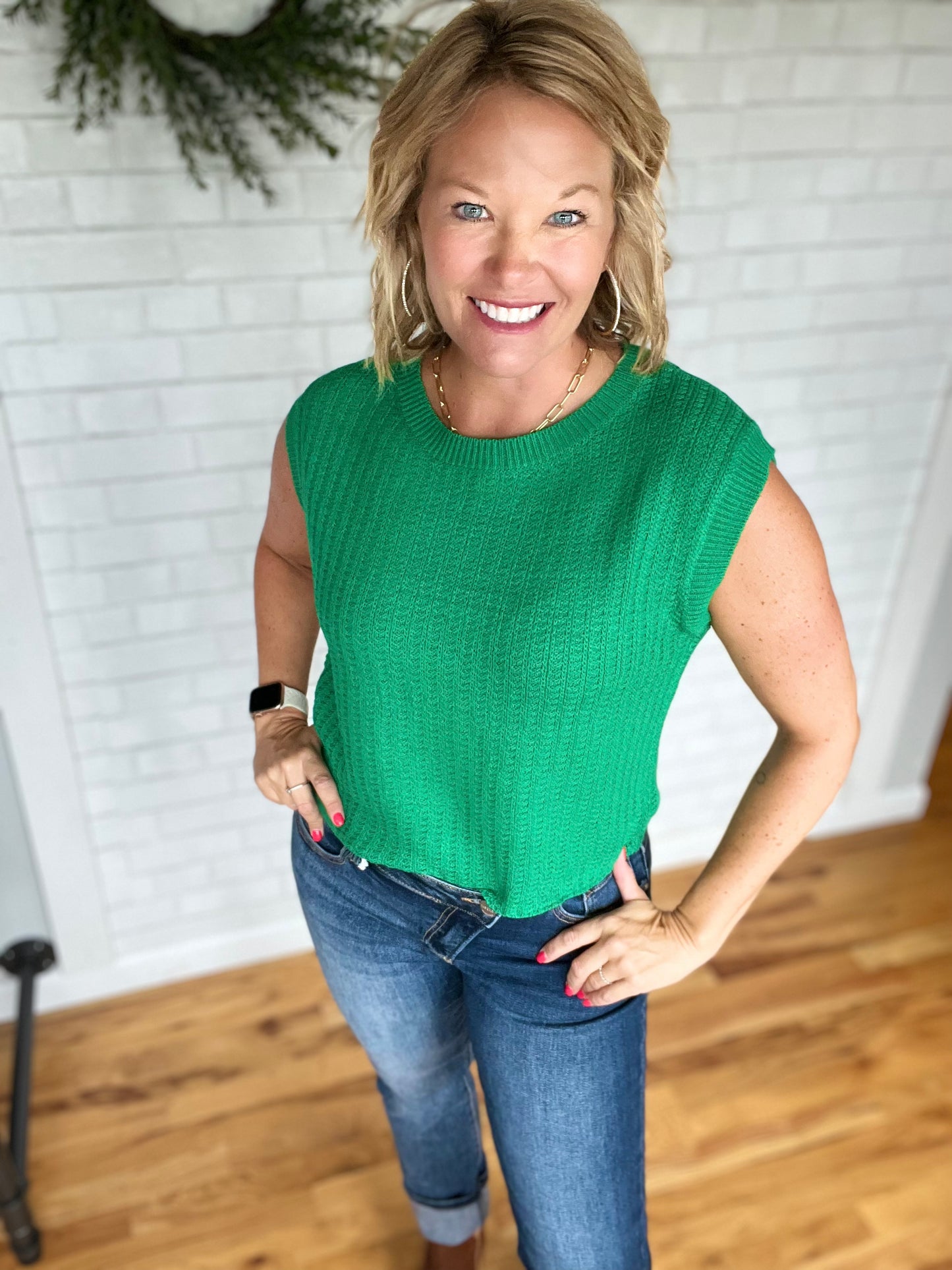 Risa Relaxed Vest - Green