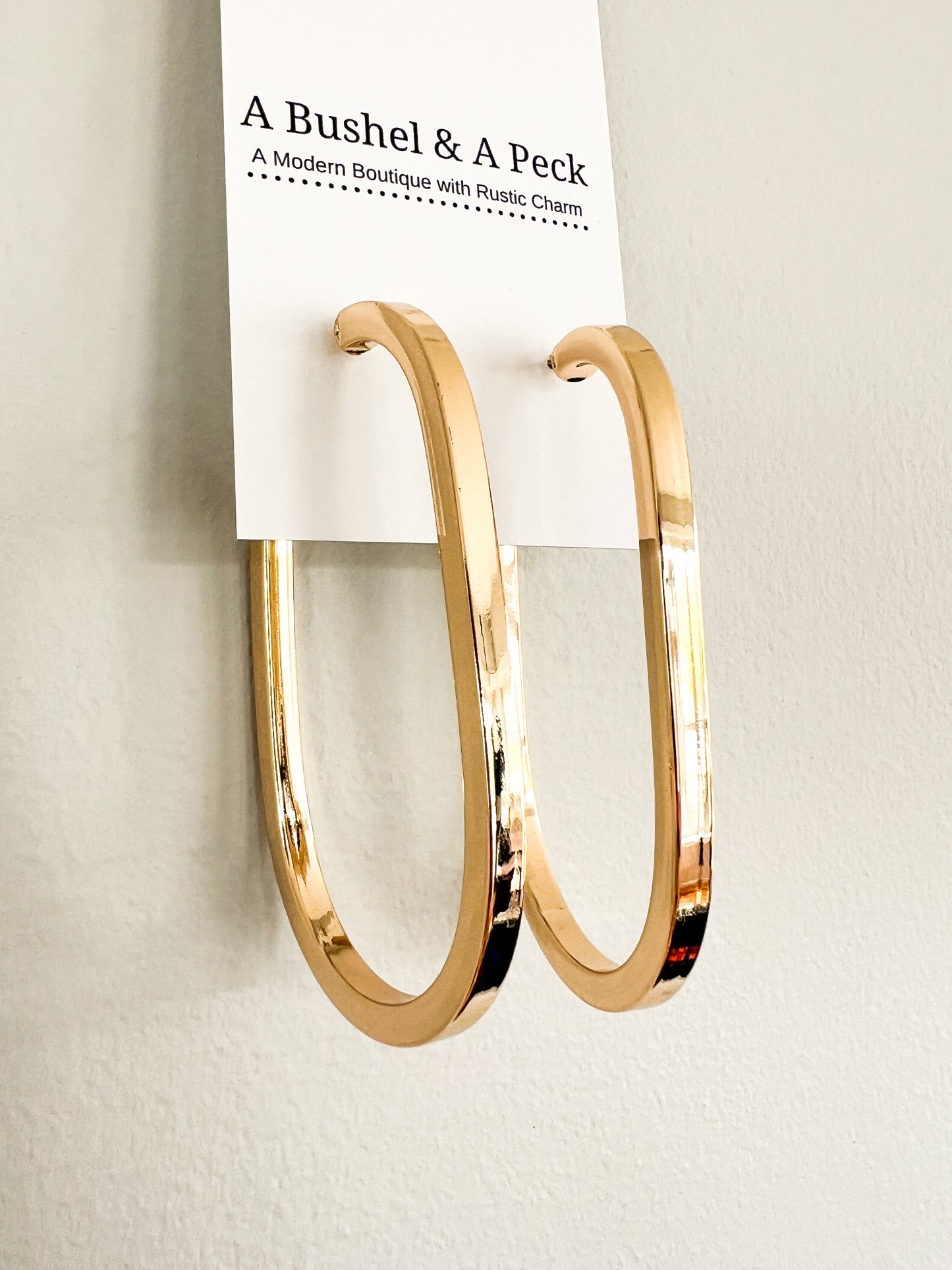 Gold Oval Hoop