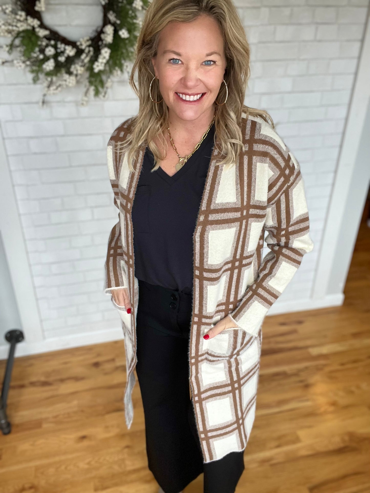 Plaid Sweater Duster