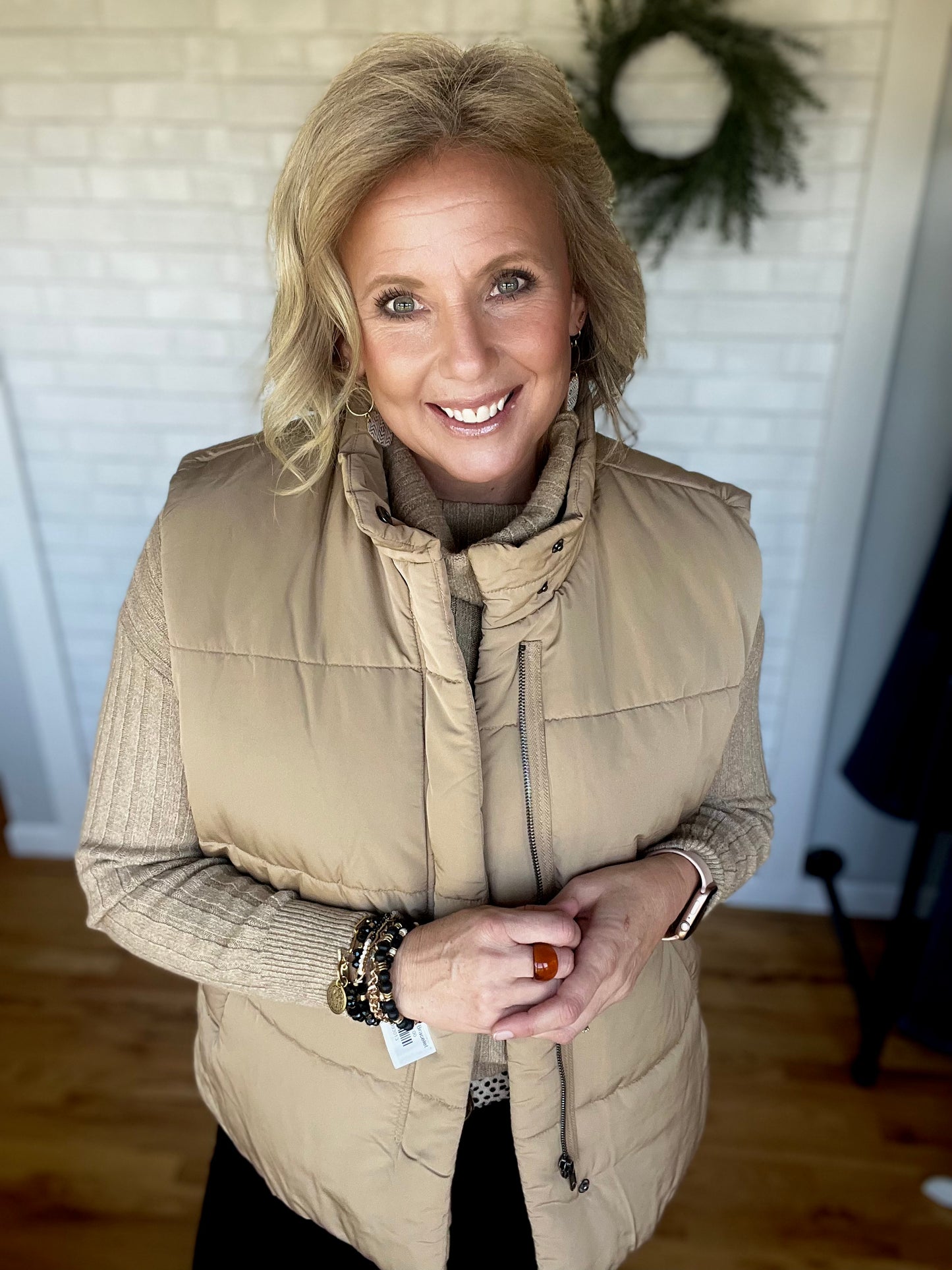 Silky Puffer Vest - Mocha
