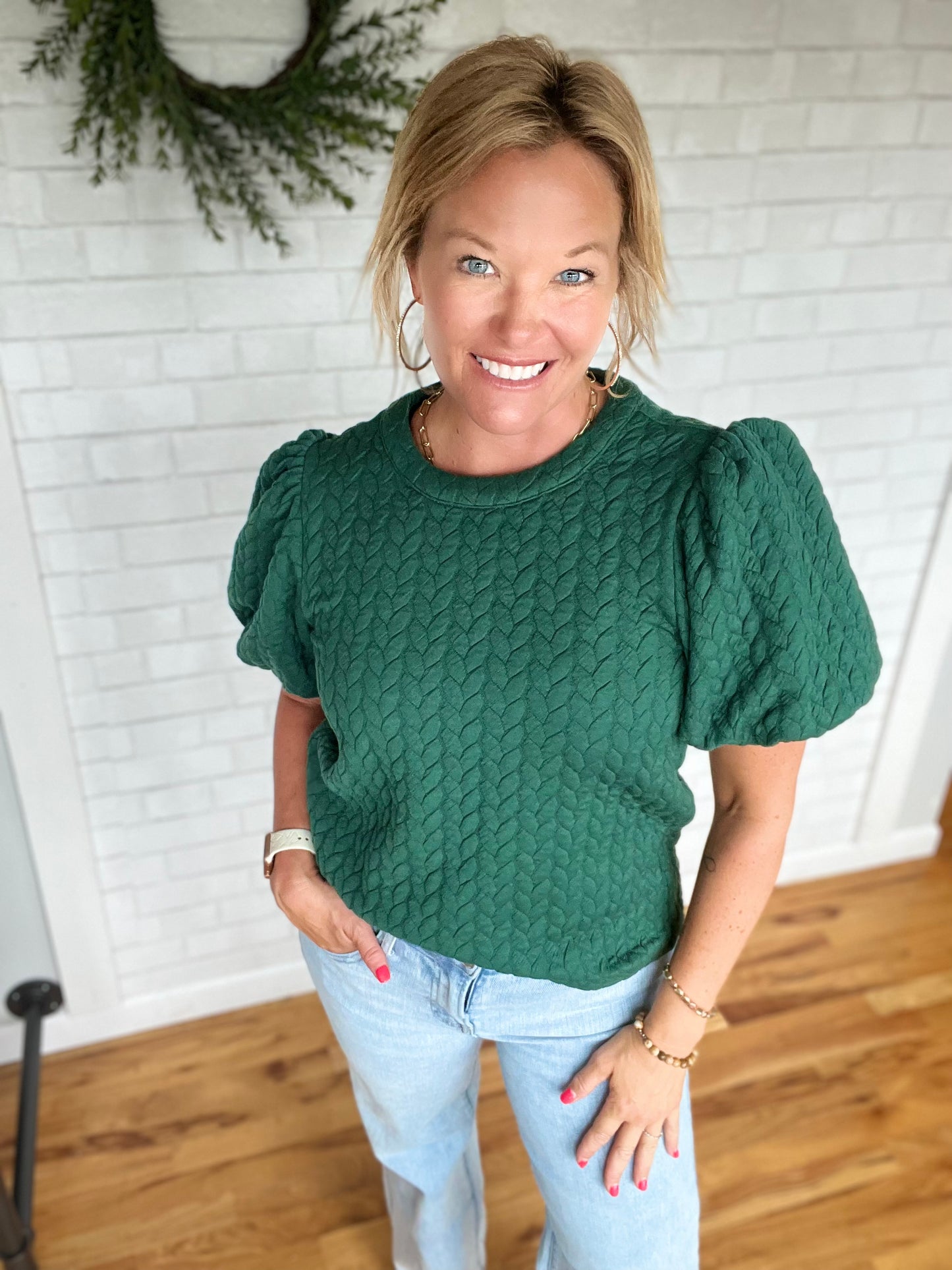 Brandi Braided Top - Green