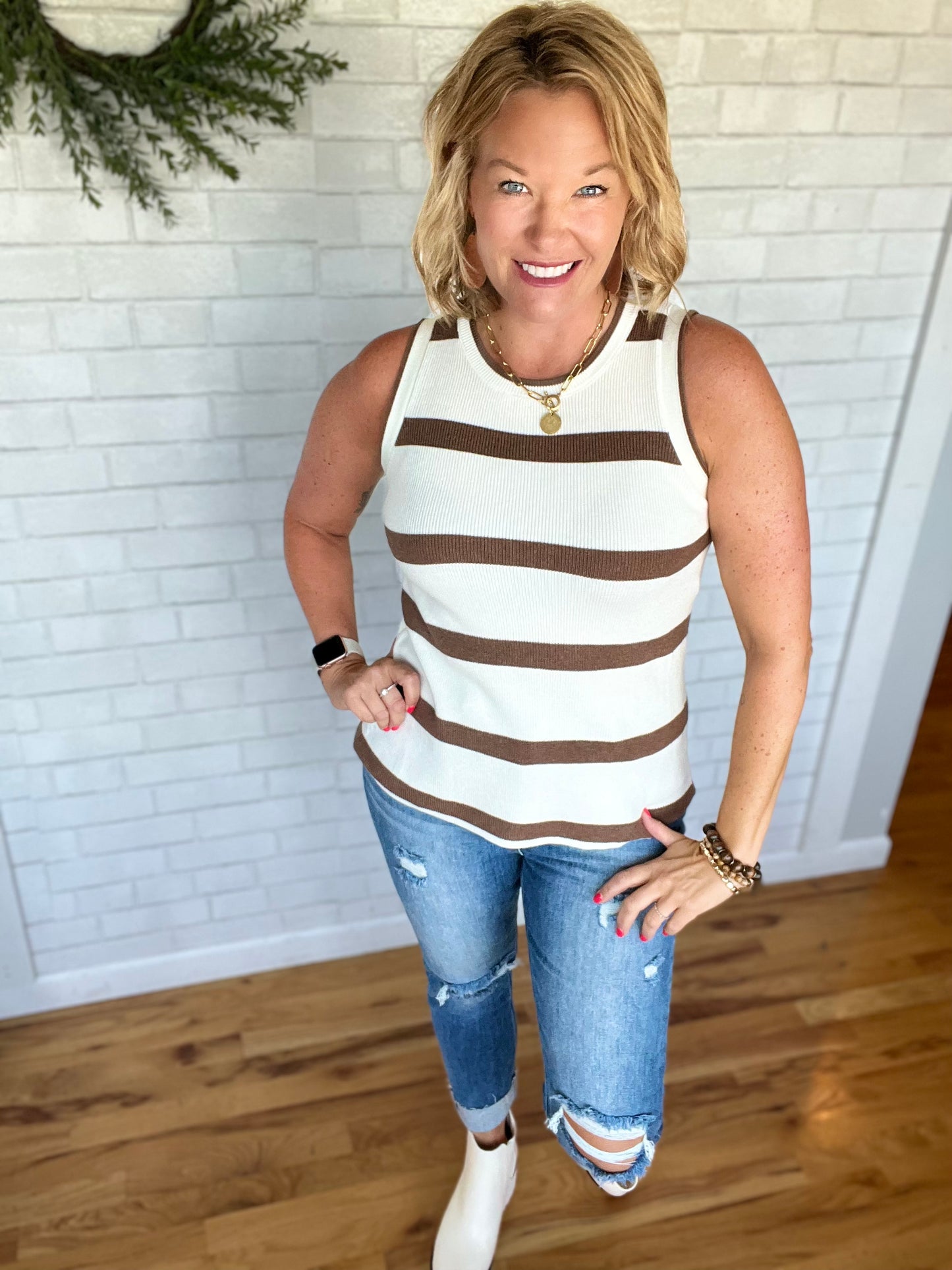 Palomino Top - Chocolate Stripe