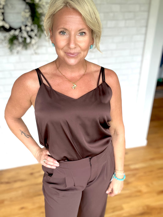 Double Strap Cami - Espresso