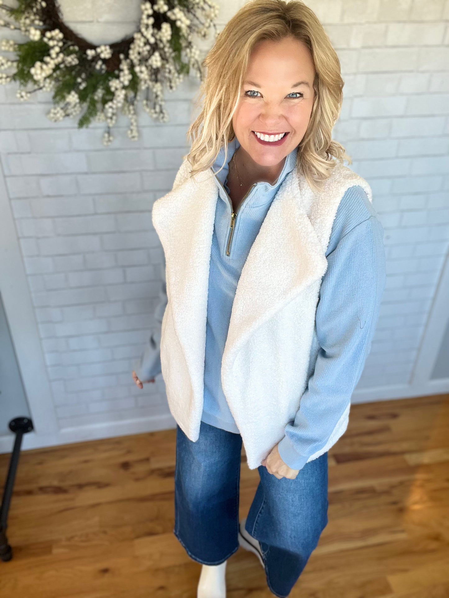 Stellan Sherpa Vest - Ivory