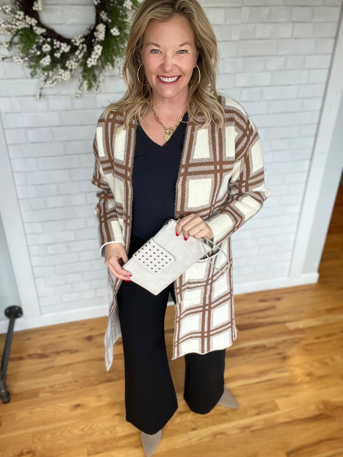 Plaid Sweater Duster