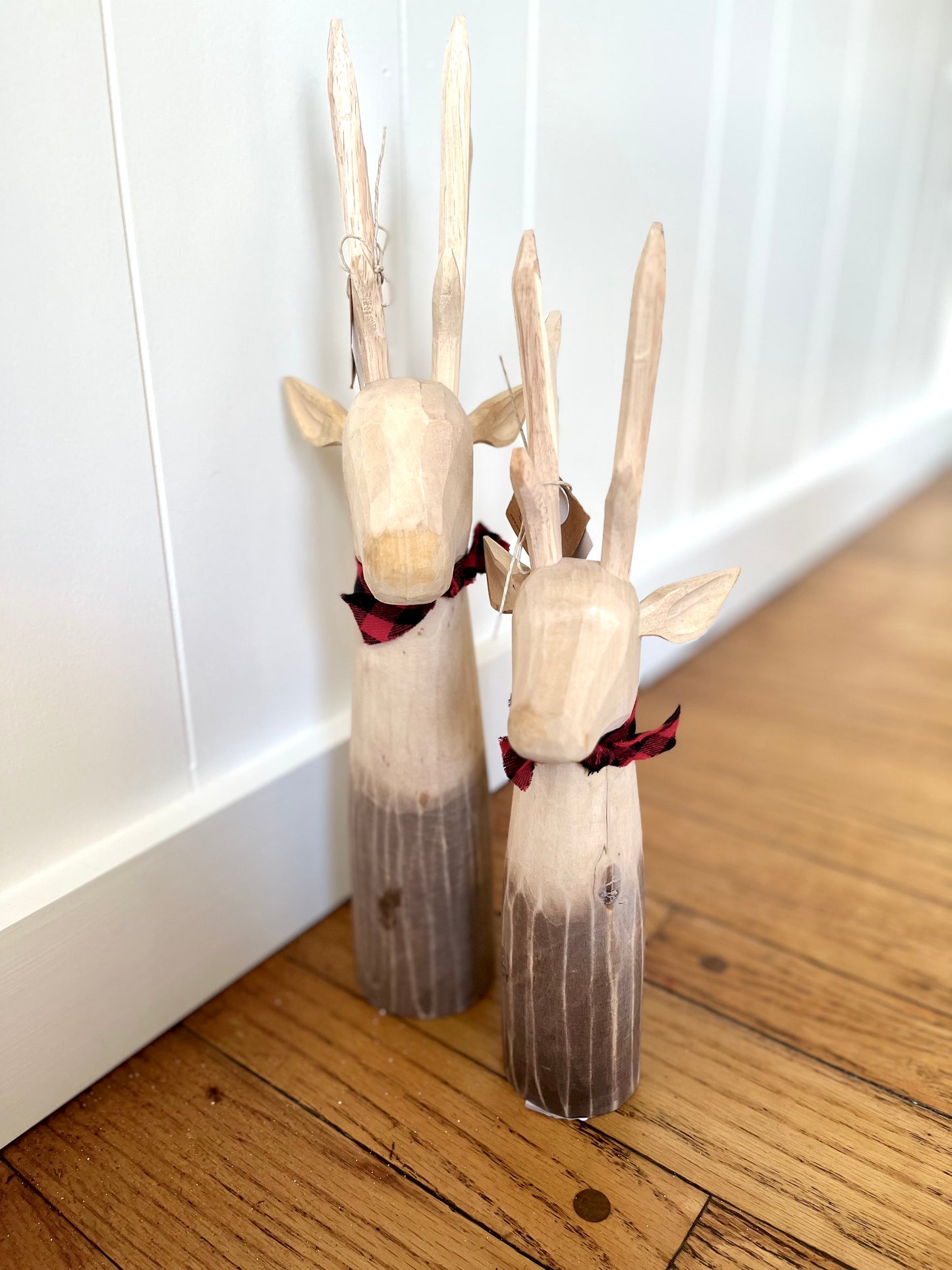 LG Carved Wood Deer