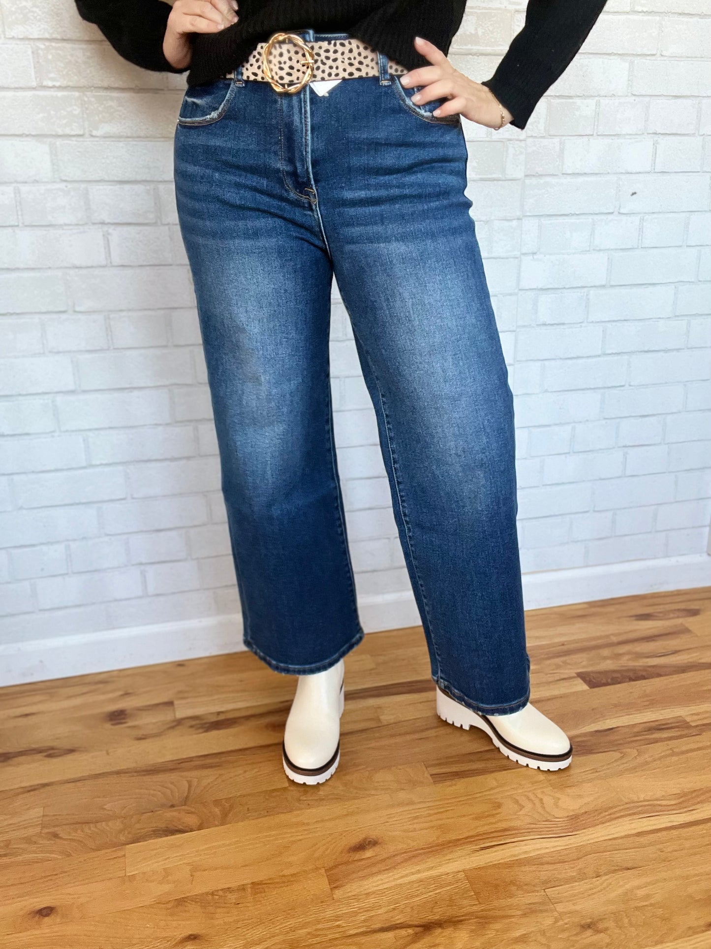 High Rise Wide Crop Jeans