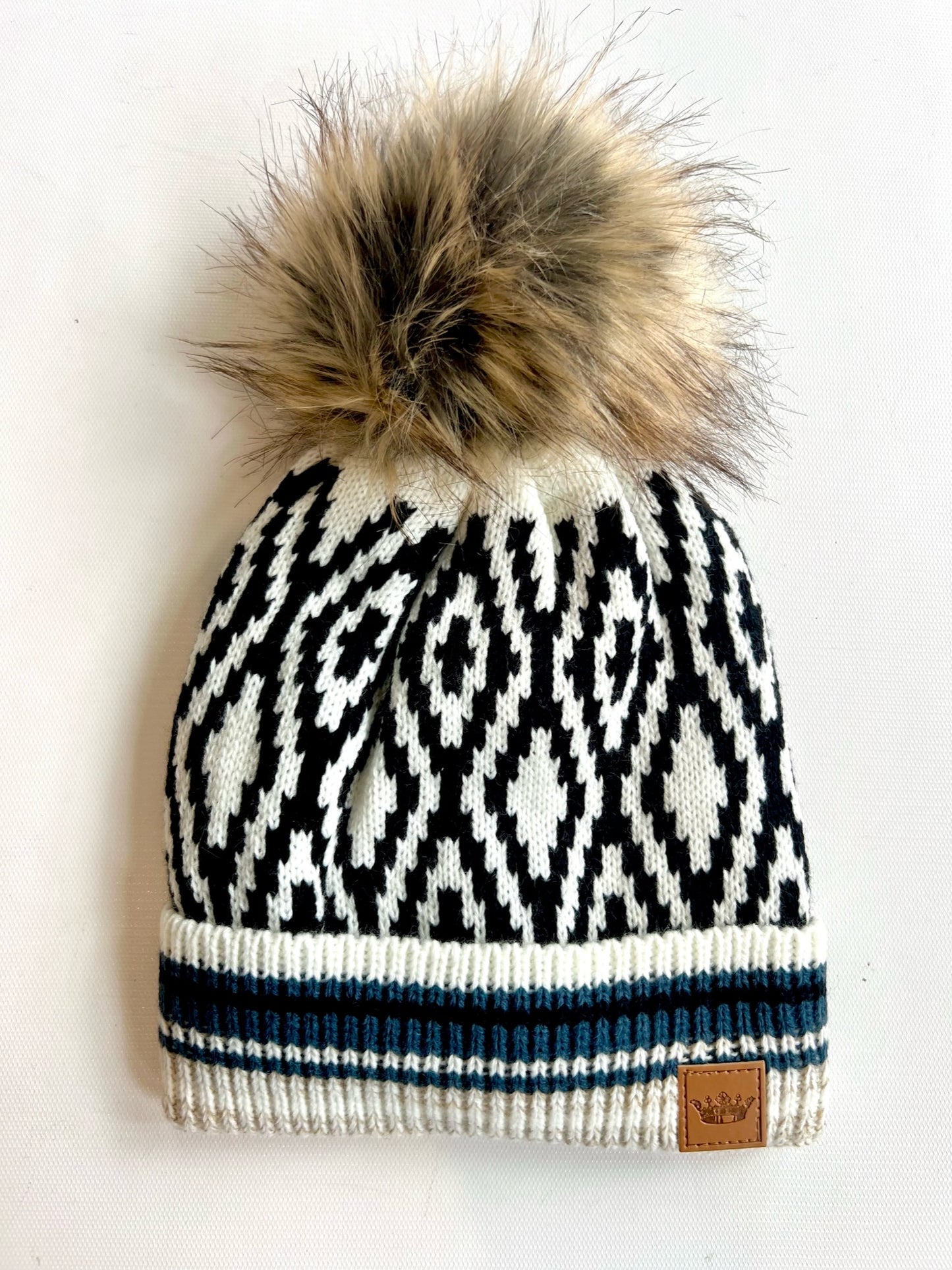 Black and Blue Patterned Hat