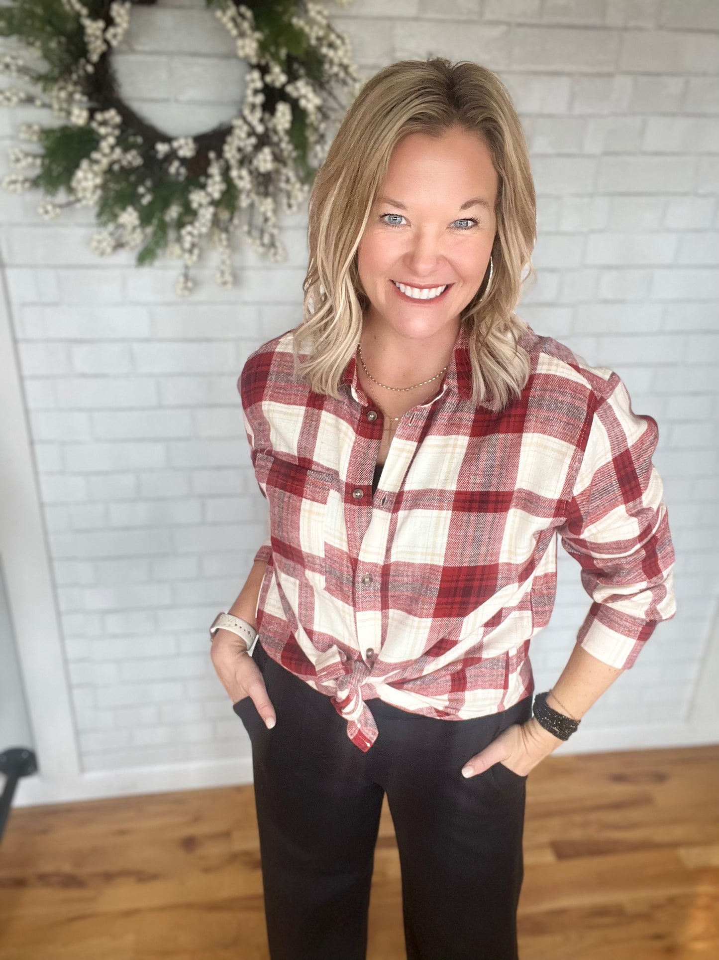 Plaid Flannel Shirt - Red