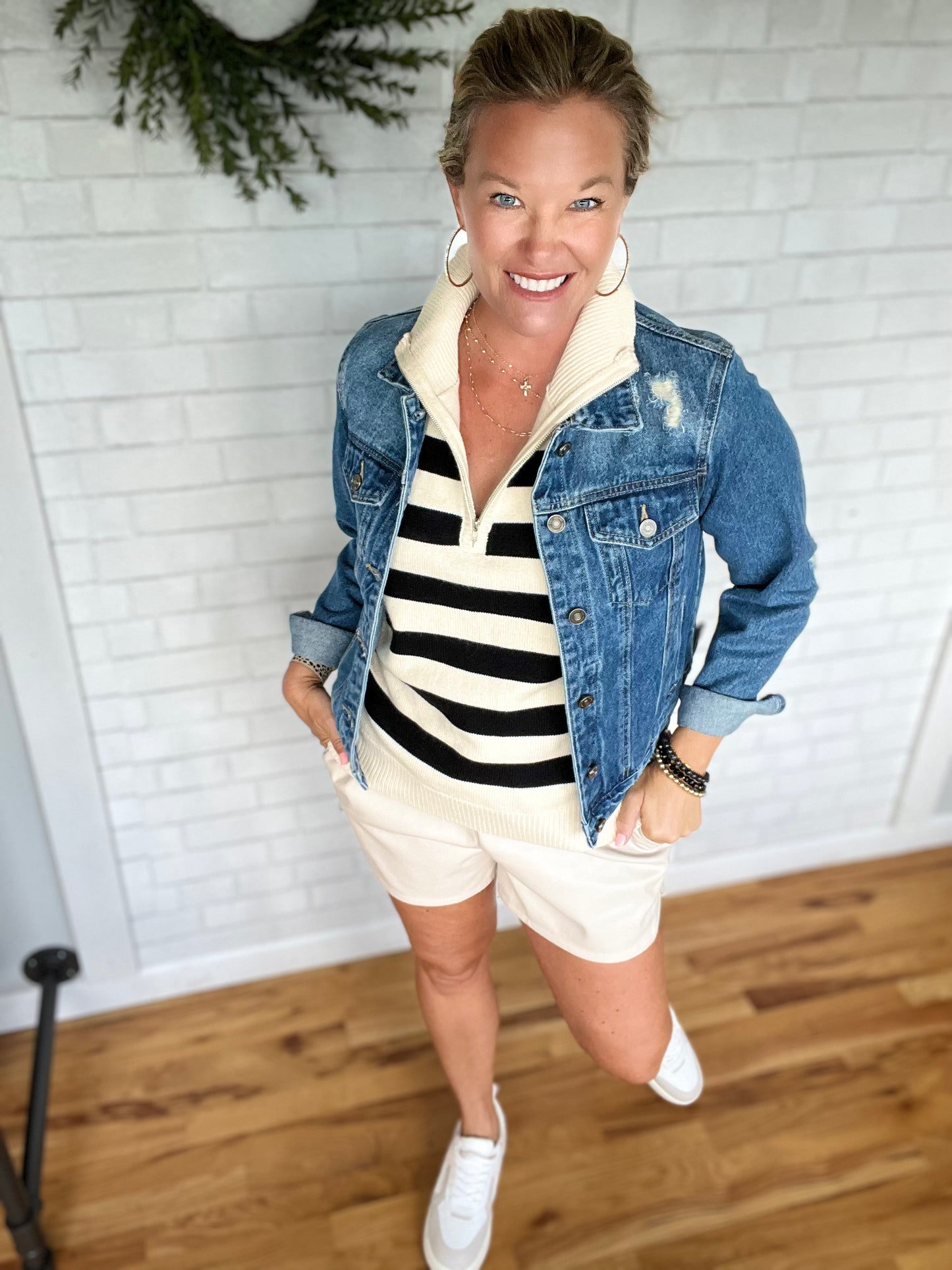 Faux Leather Short - Ecru