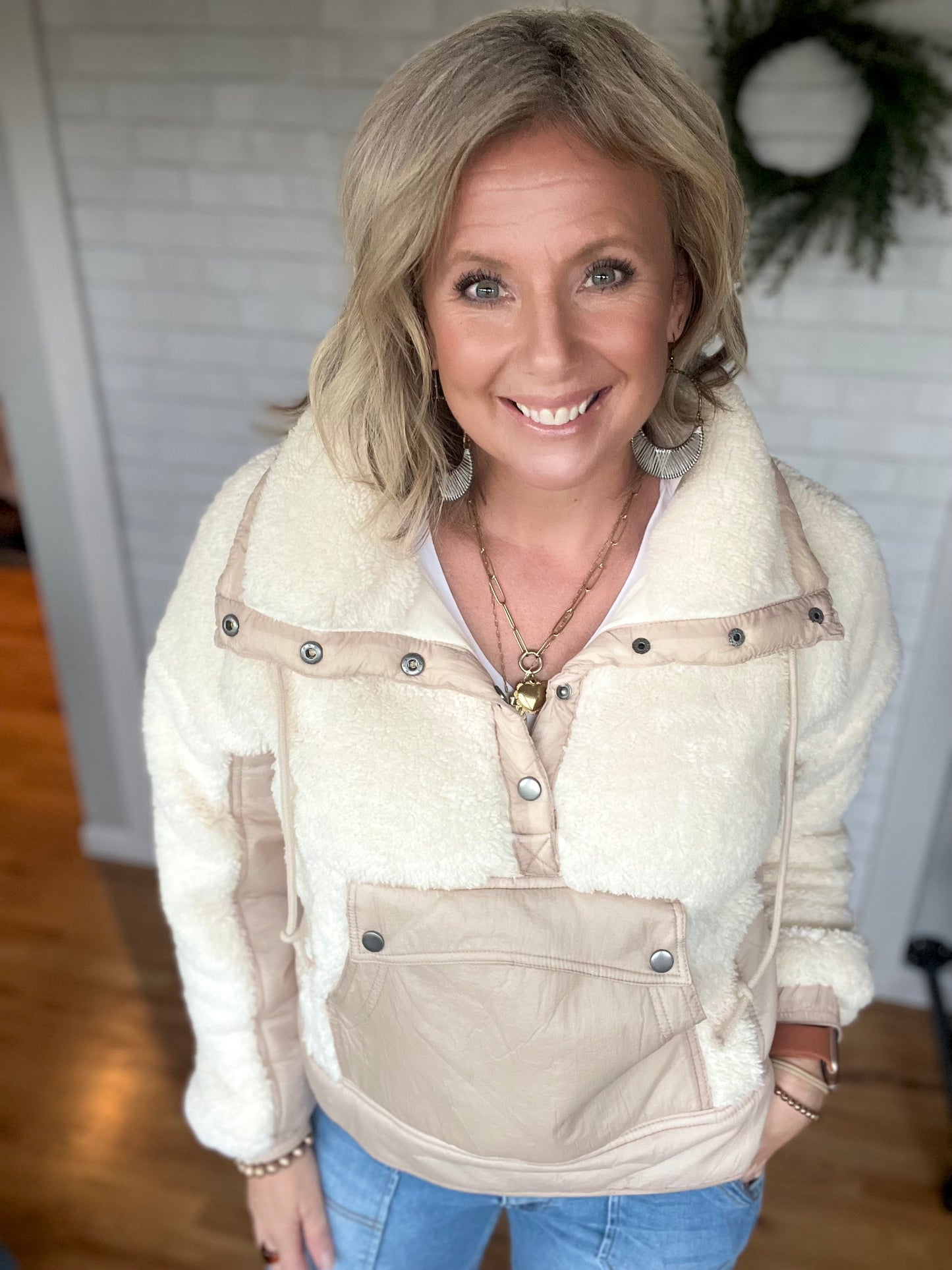Aurora Pullover - Taupe/Cream