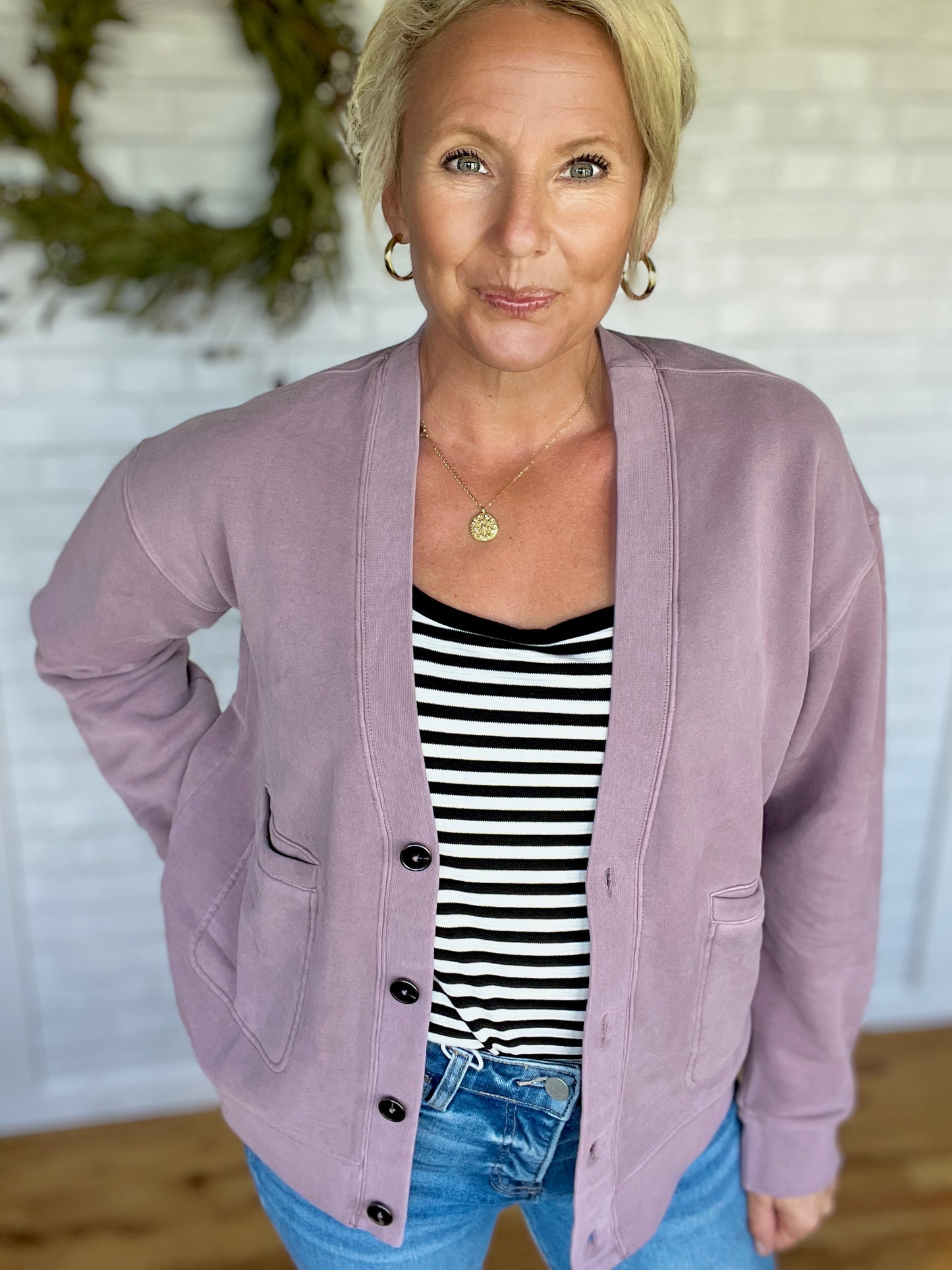Serenity Cardigan- Dusty Lavender