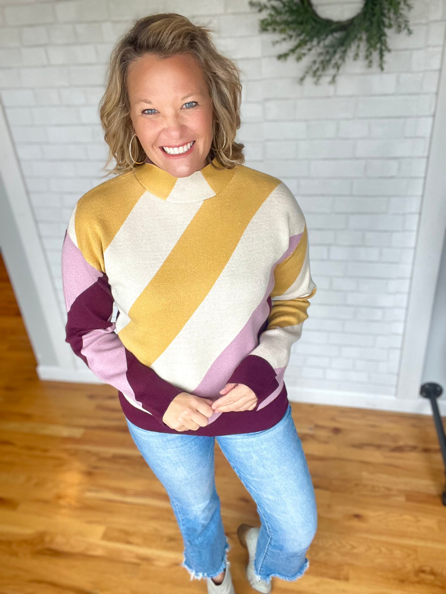 Diagonal Stripe Sweater