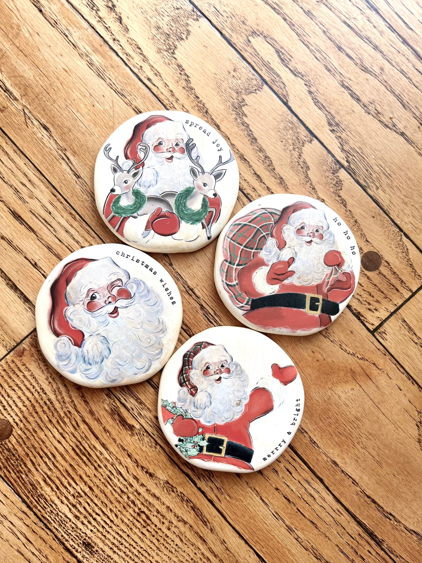 Resin Santa Coaster Set