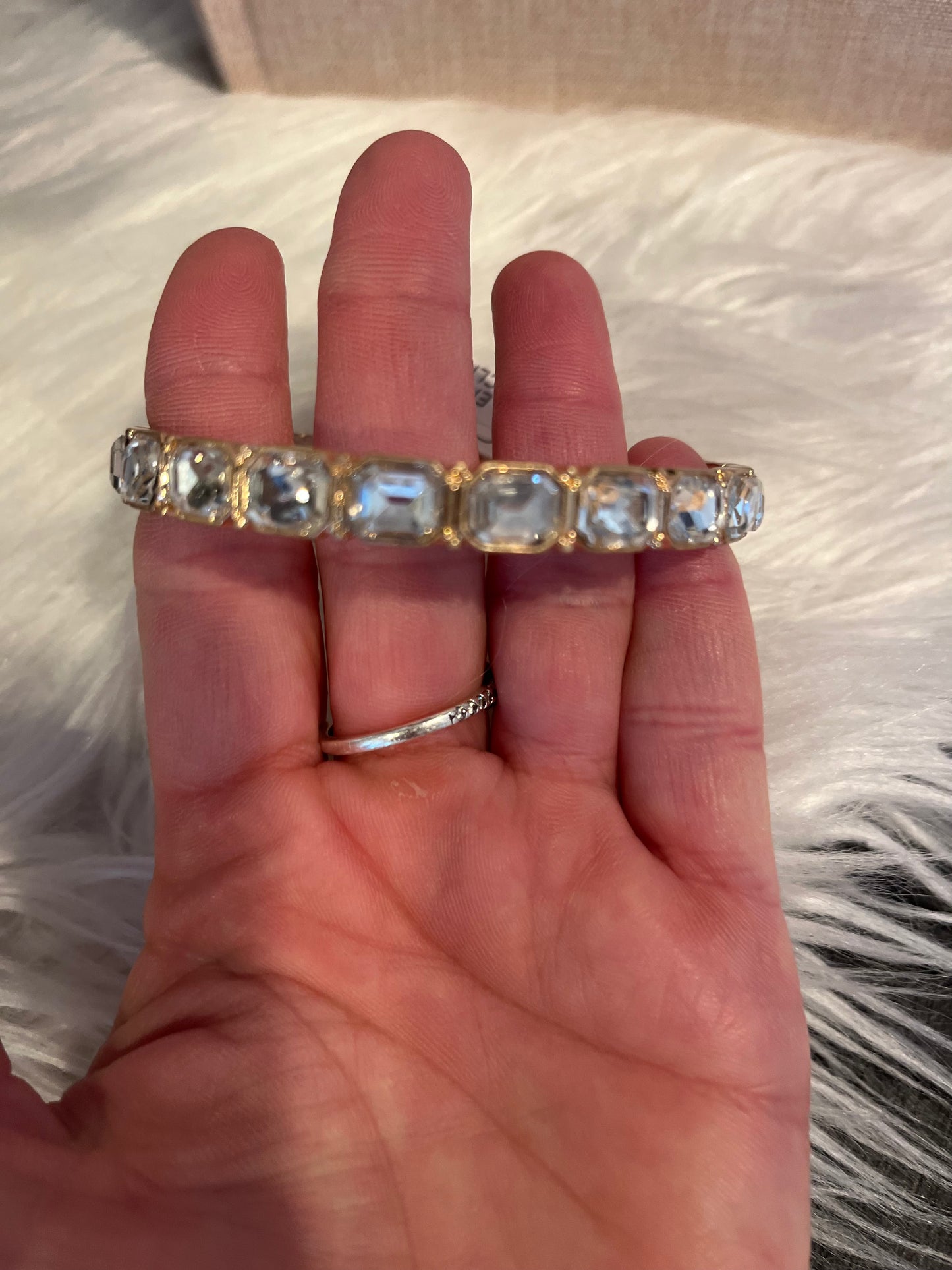 Rectangle Stone and Gold Bangle