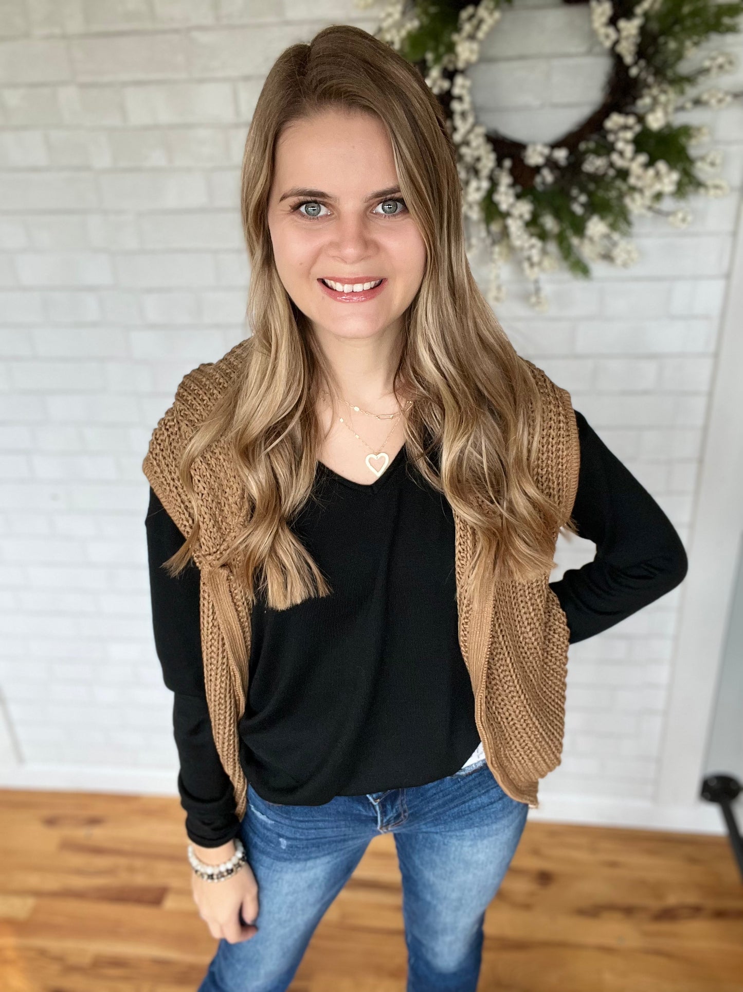 Knit Hoodie Vest - Sienna
