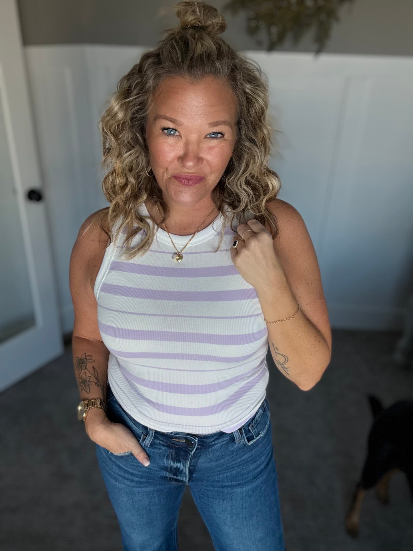 Edlin Tank - Ivory Lavender