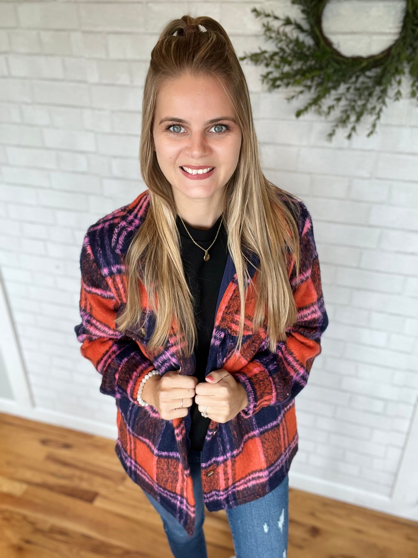 Poppy Plaid Jacket - Red