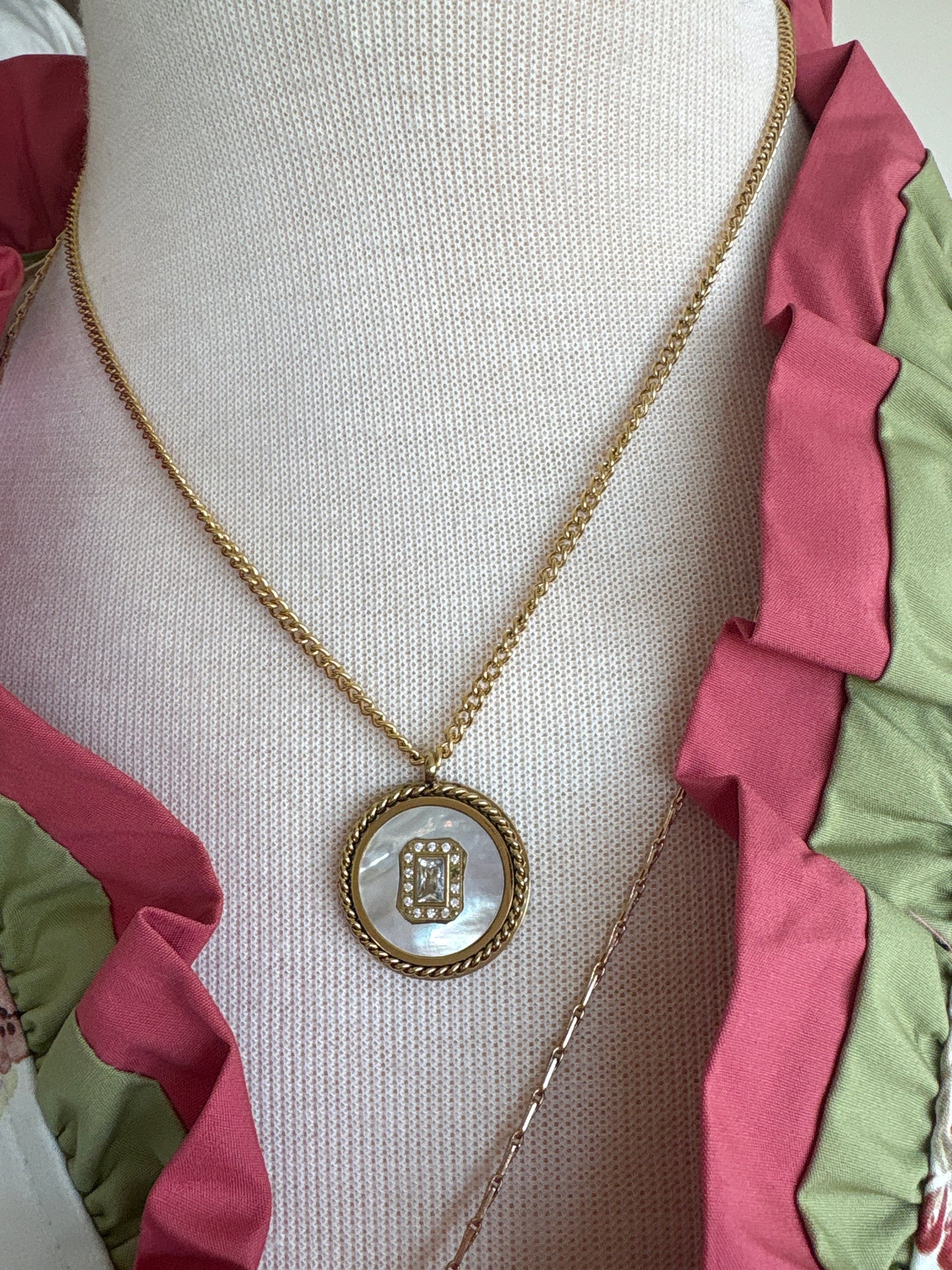Luxe Gold Iridescent & Rhinestone Necklace