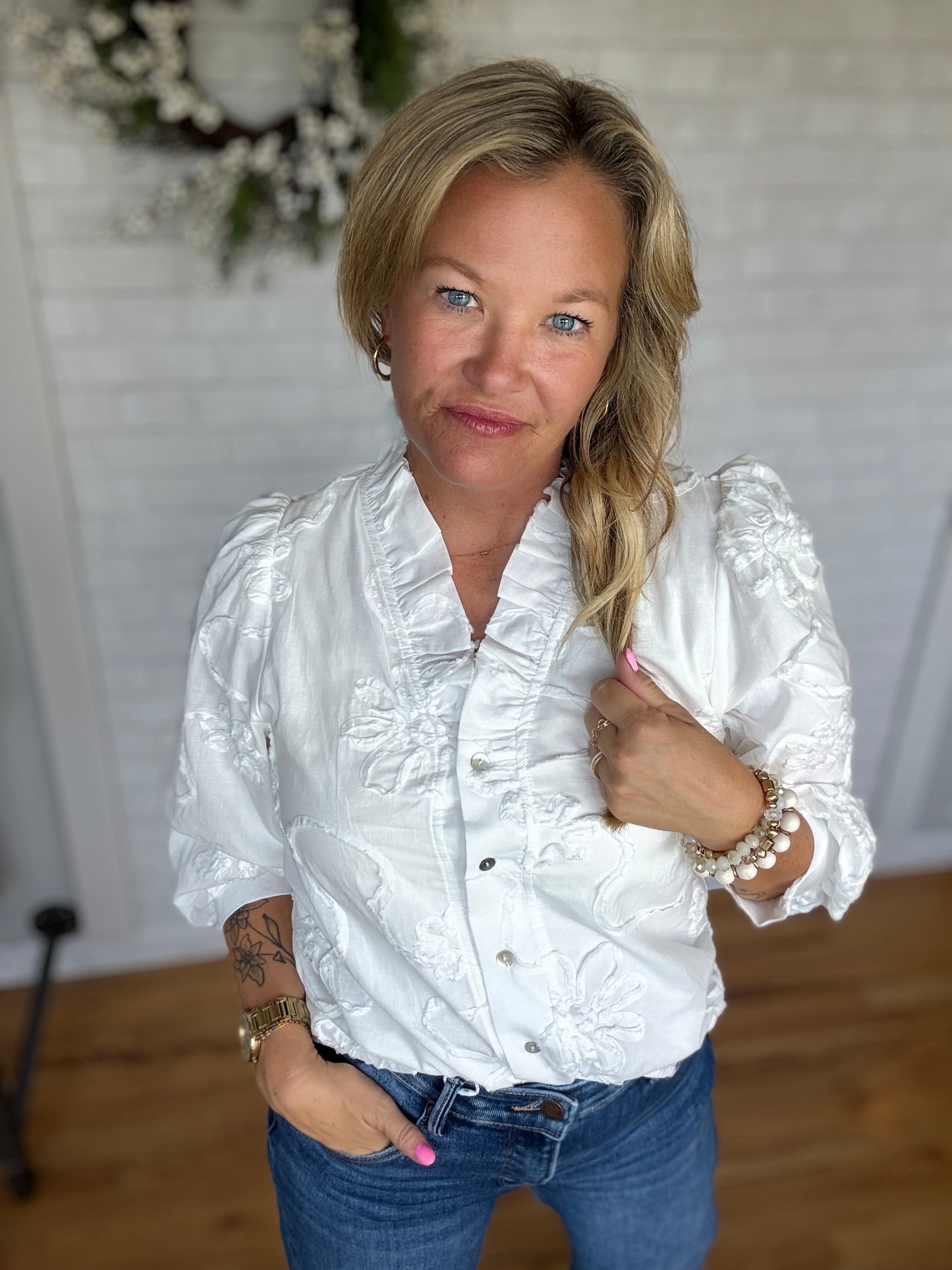 Ava Applique Blouse