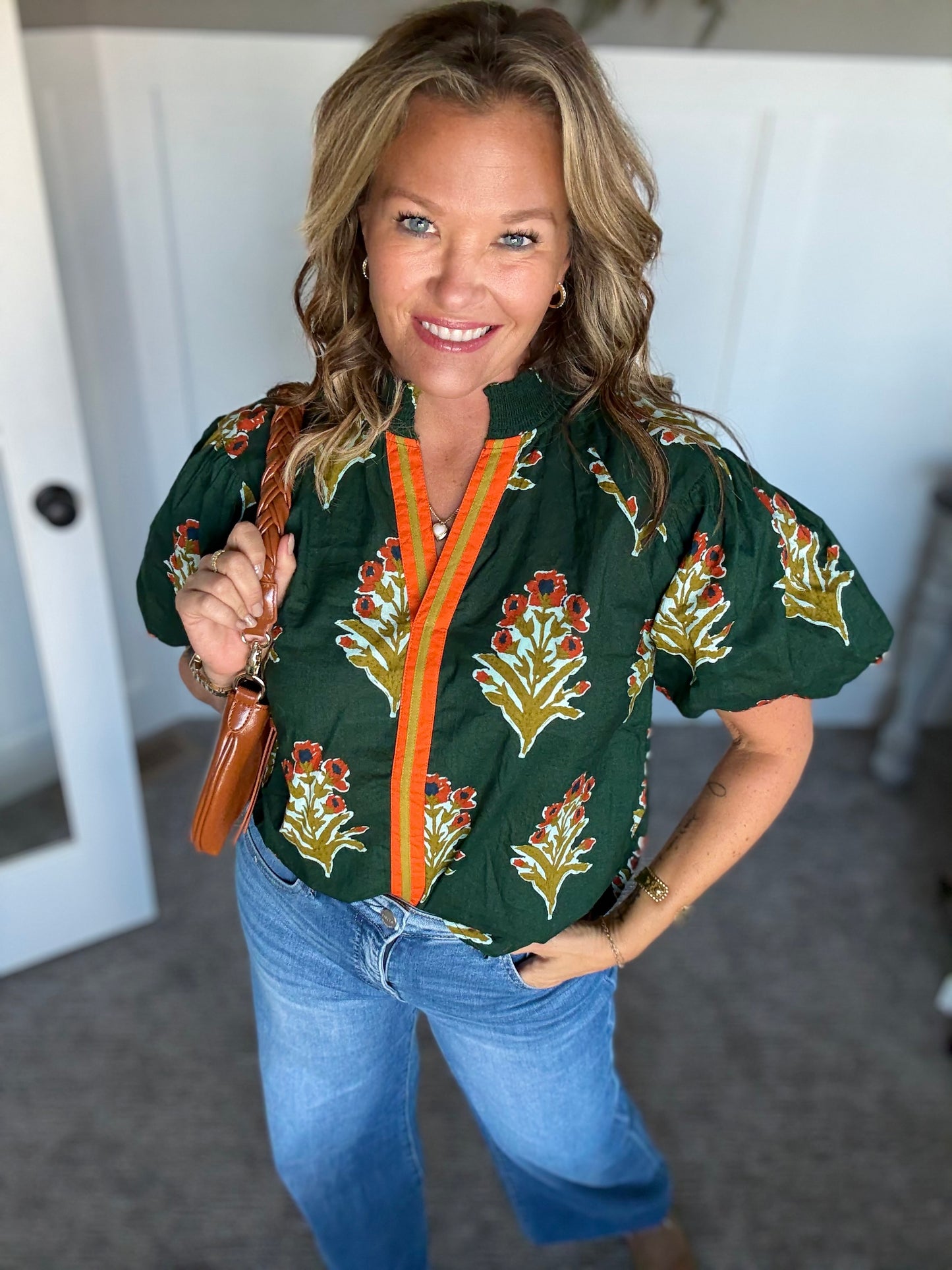 Floral Puff Sleeve Top