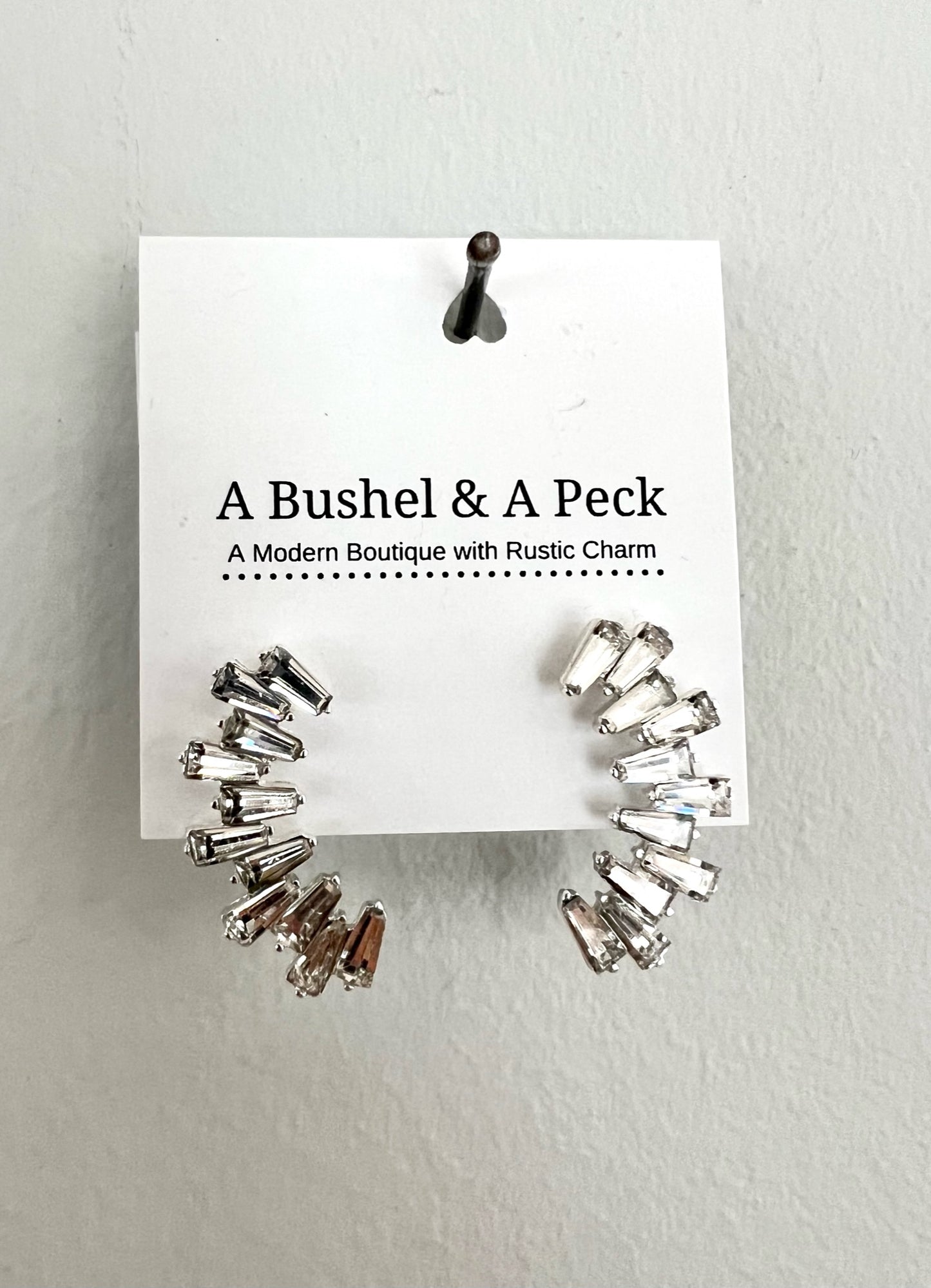 Rhinestone Moon Earrings