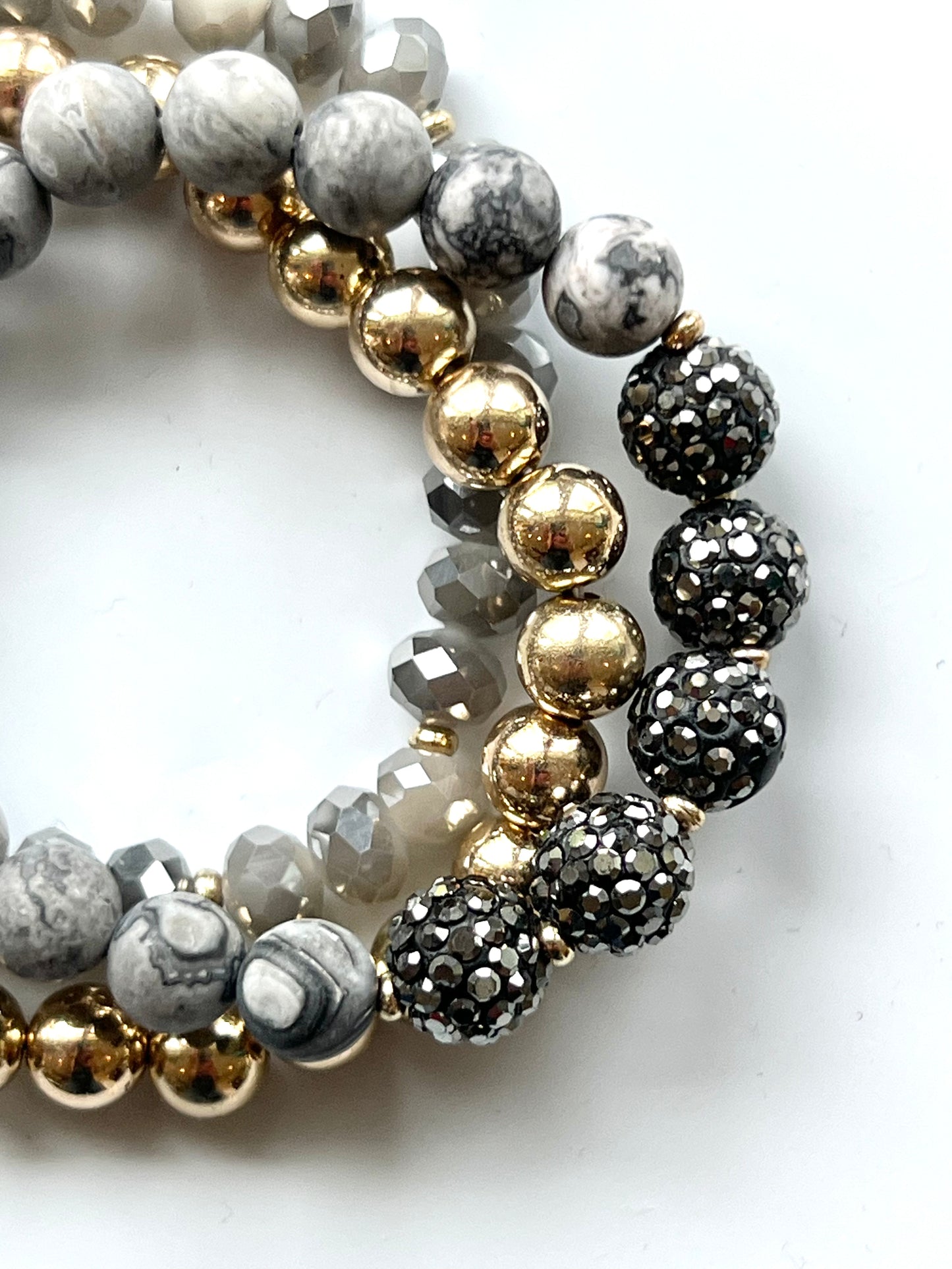 Crystal, Pave & Stone 3 Stack