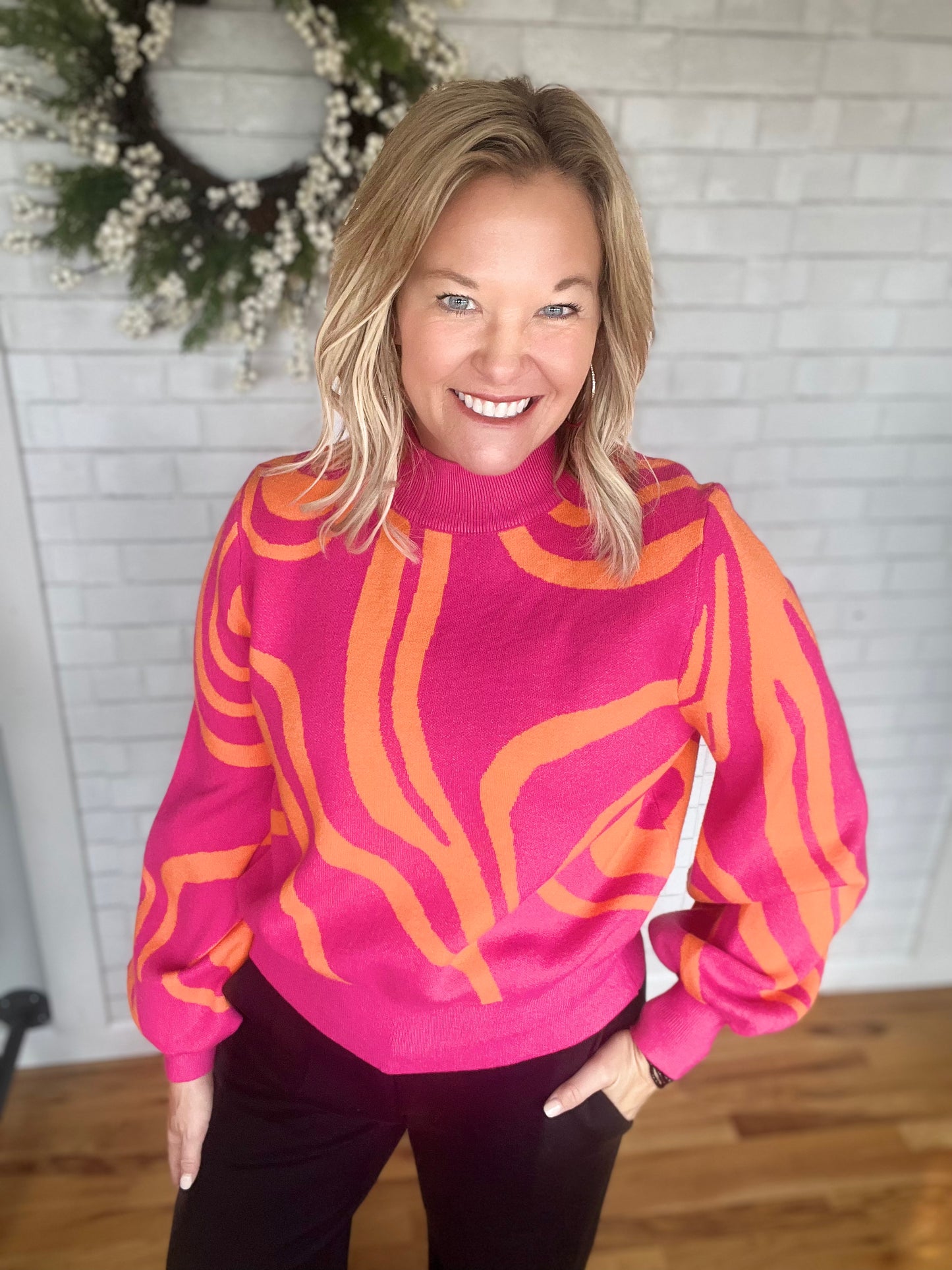 Caramel Sweater- Hot Pink