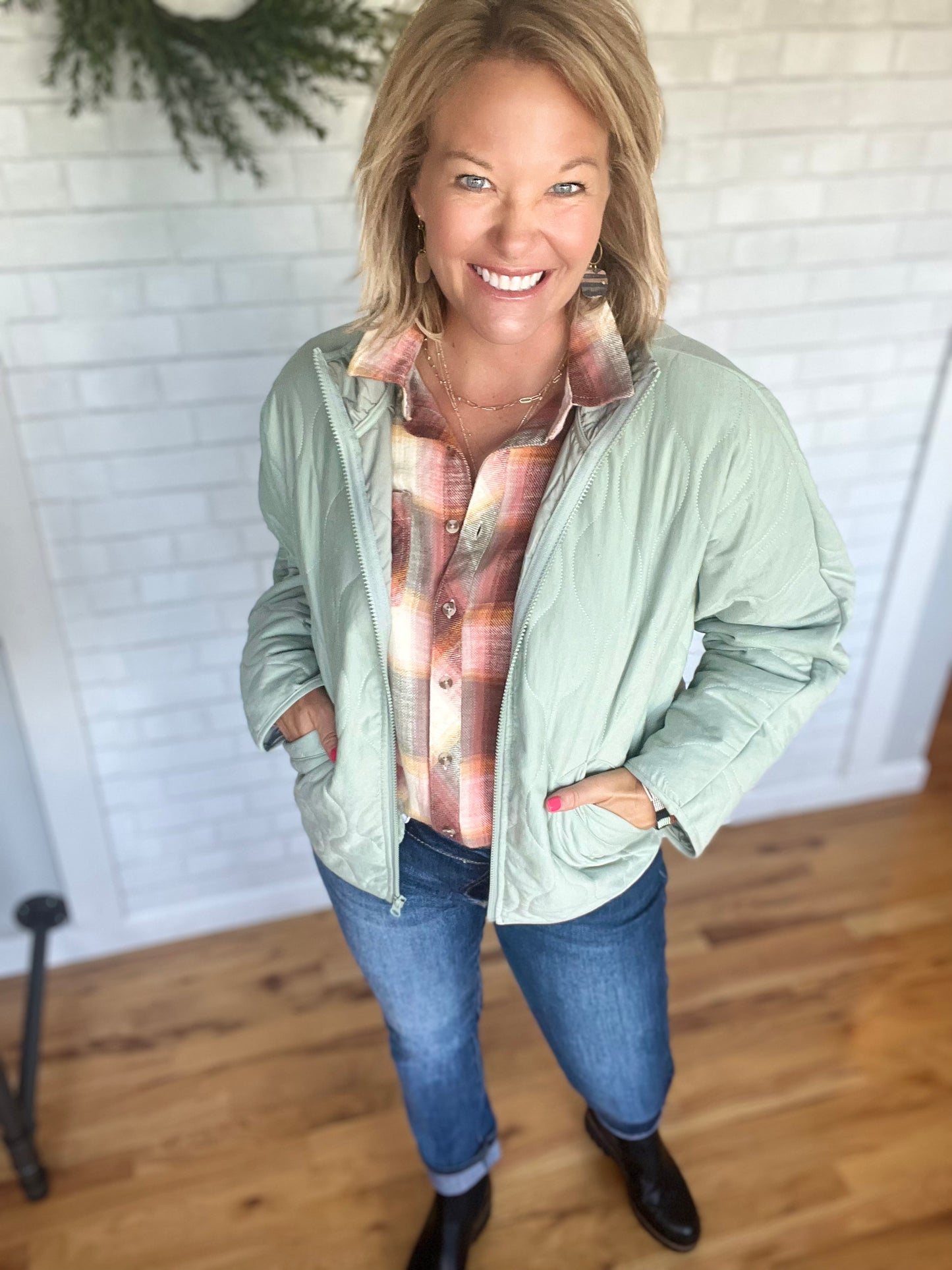 Kortney Quilted Jacket - Sage