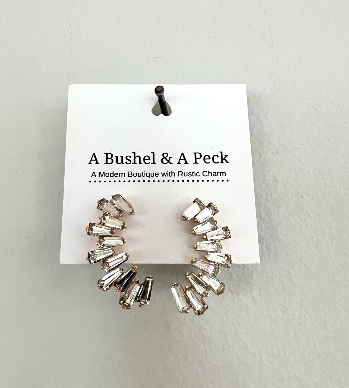 Rhinestone Moon Earrings