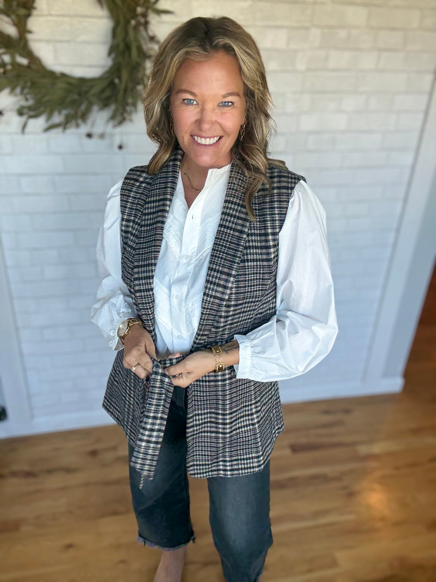 Pia Plaid Vest