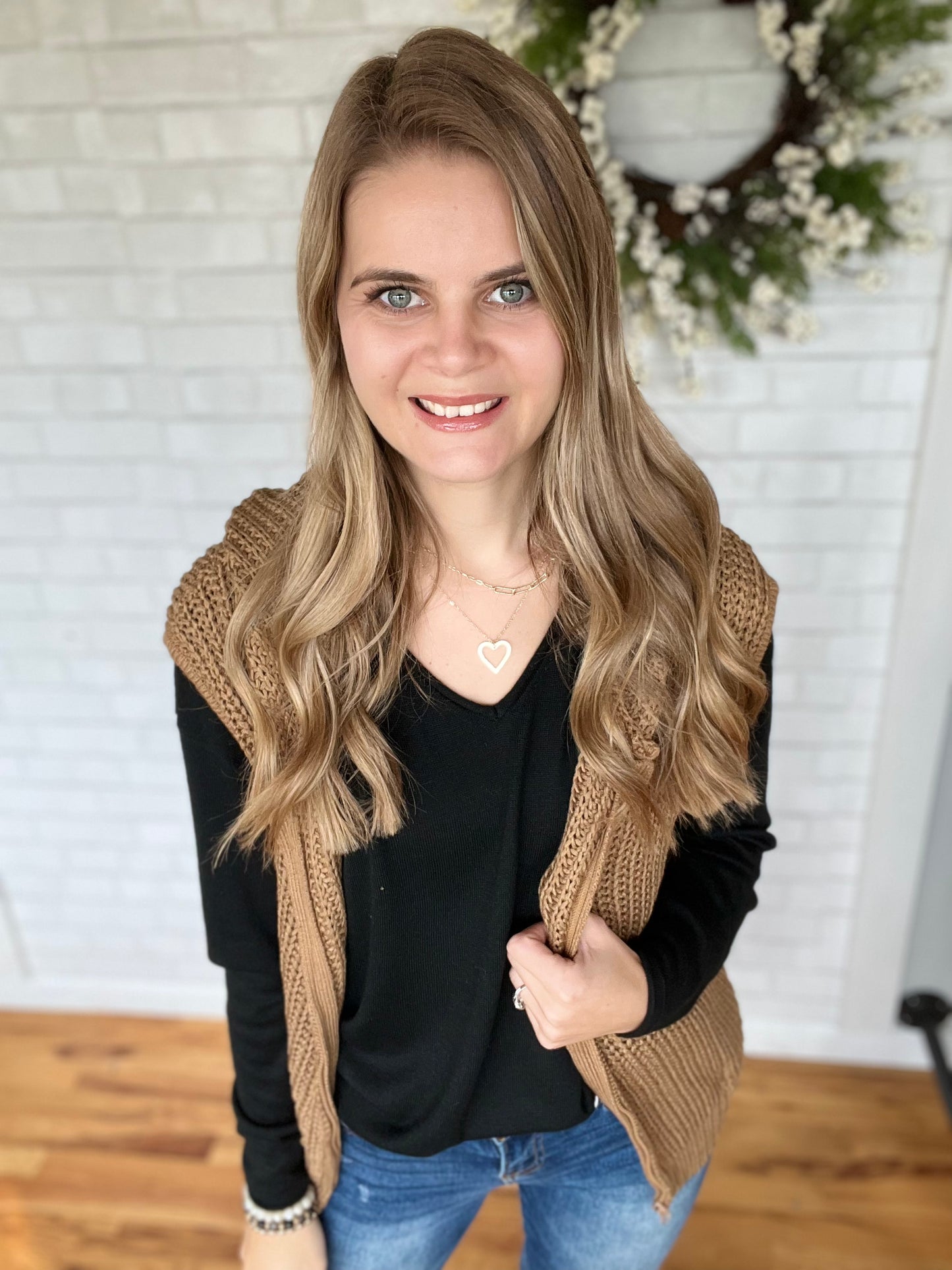 Knit Hoodie Vest - Sienna