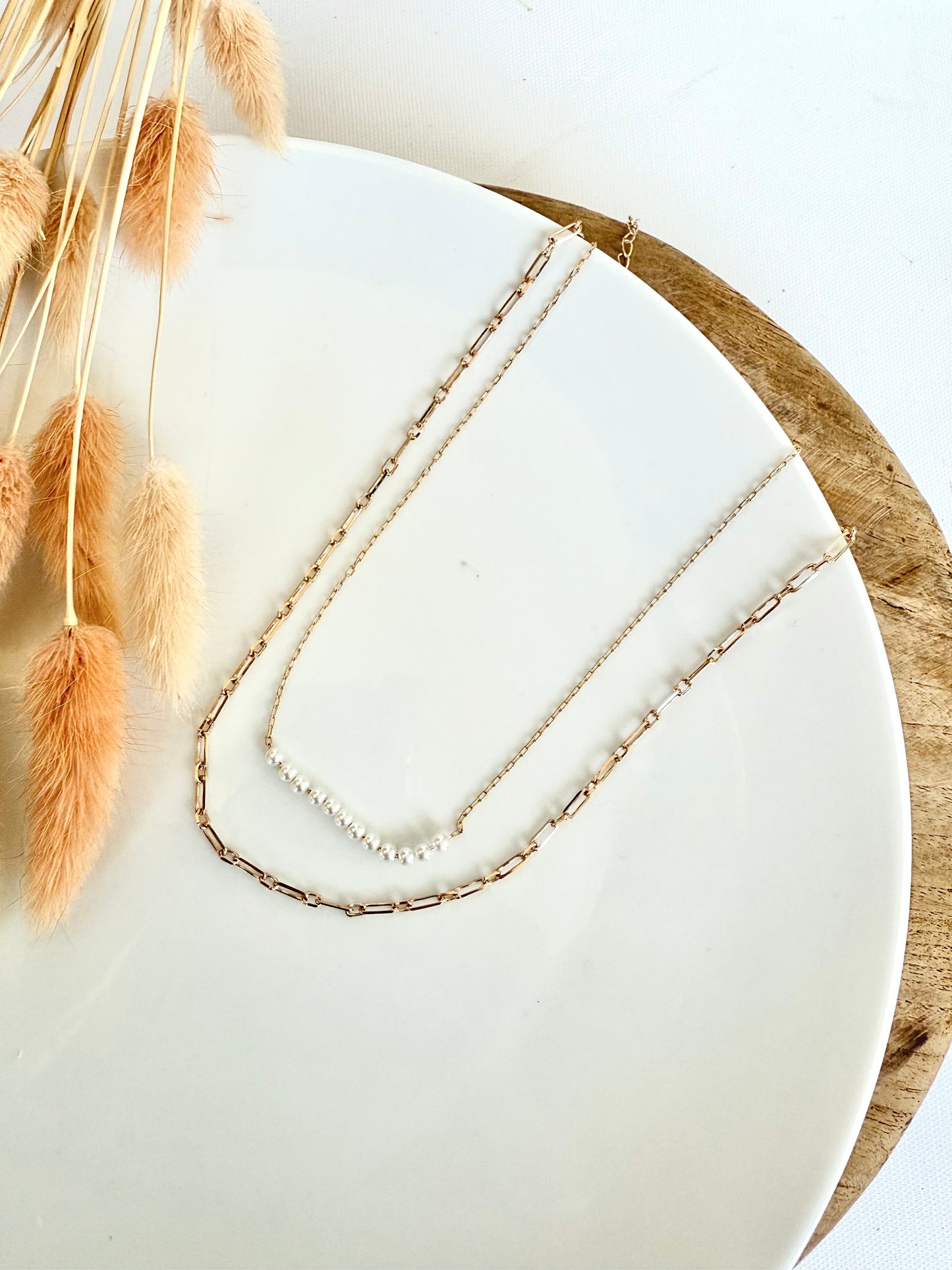 Double Layered Pearl Necklace - WR