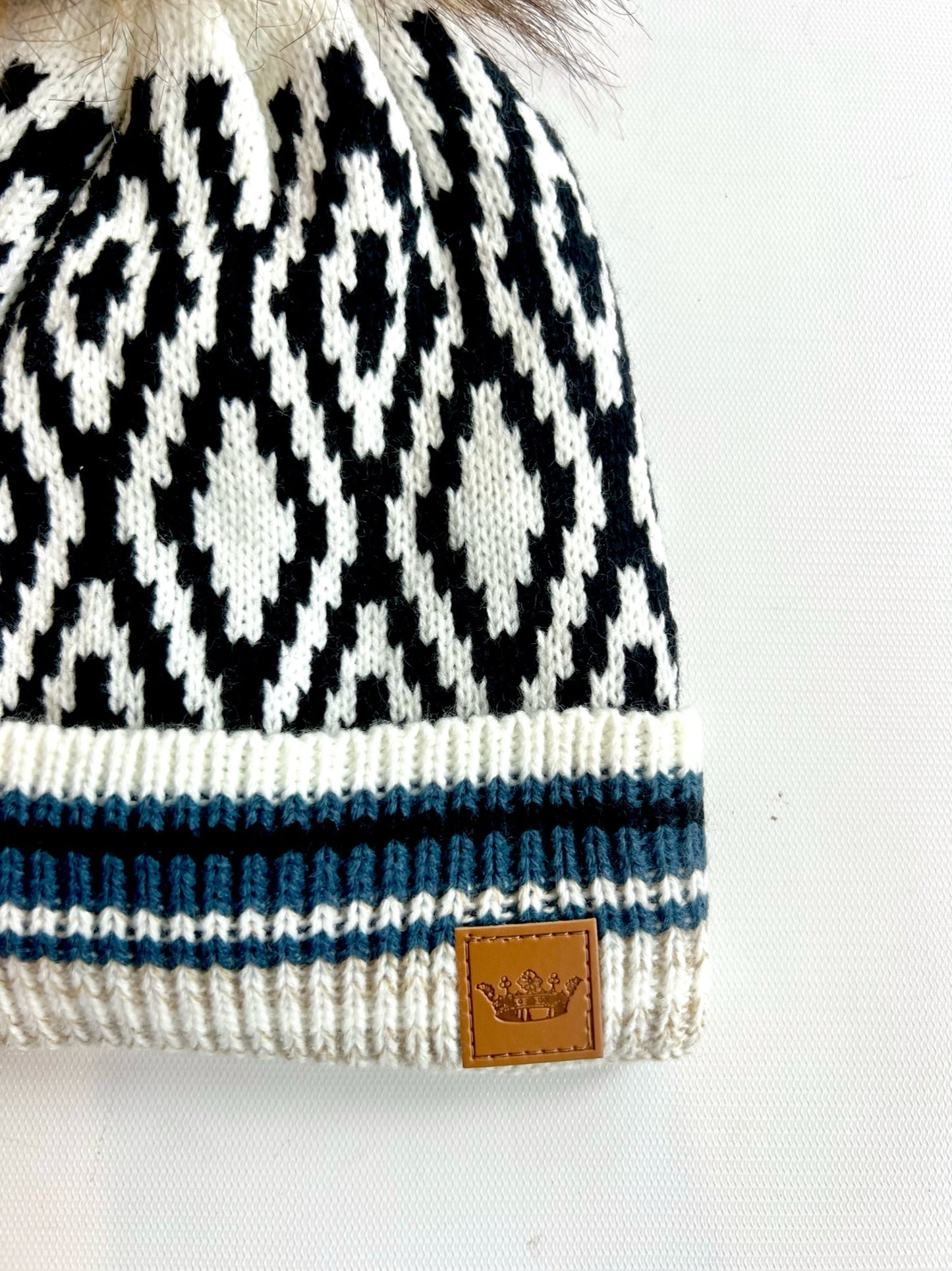 Black and Blue Patterned Hat
