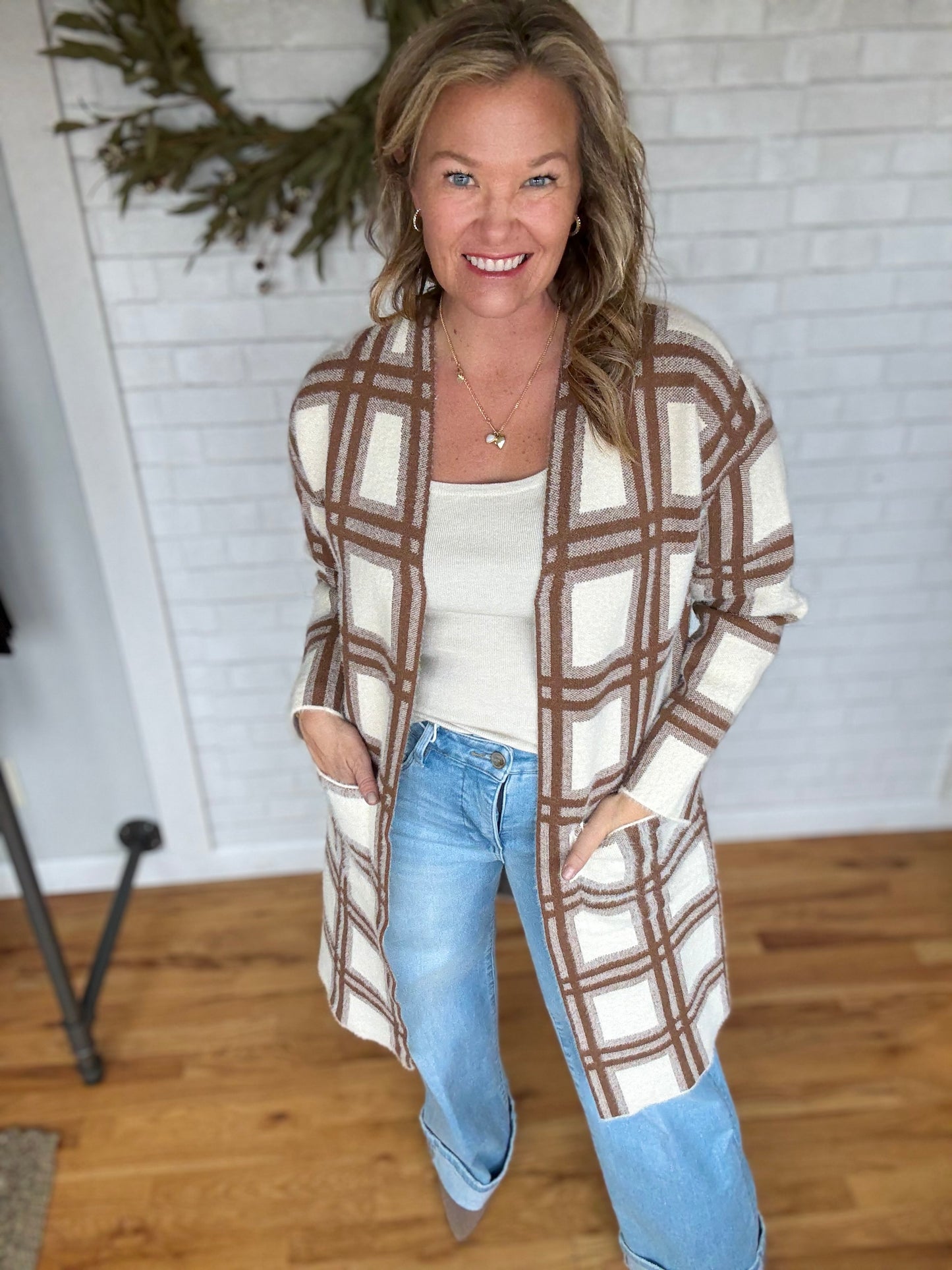 Plaid Sweater Duster