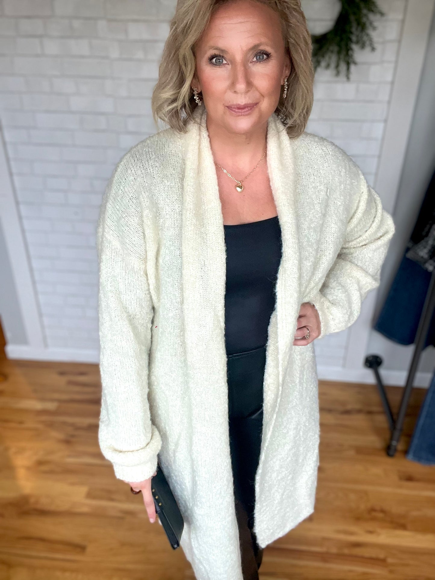 Cream Sweater Duster