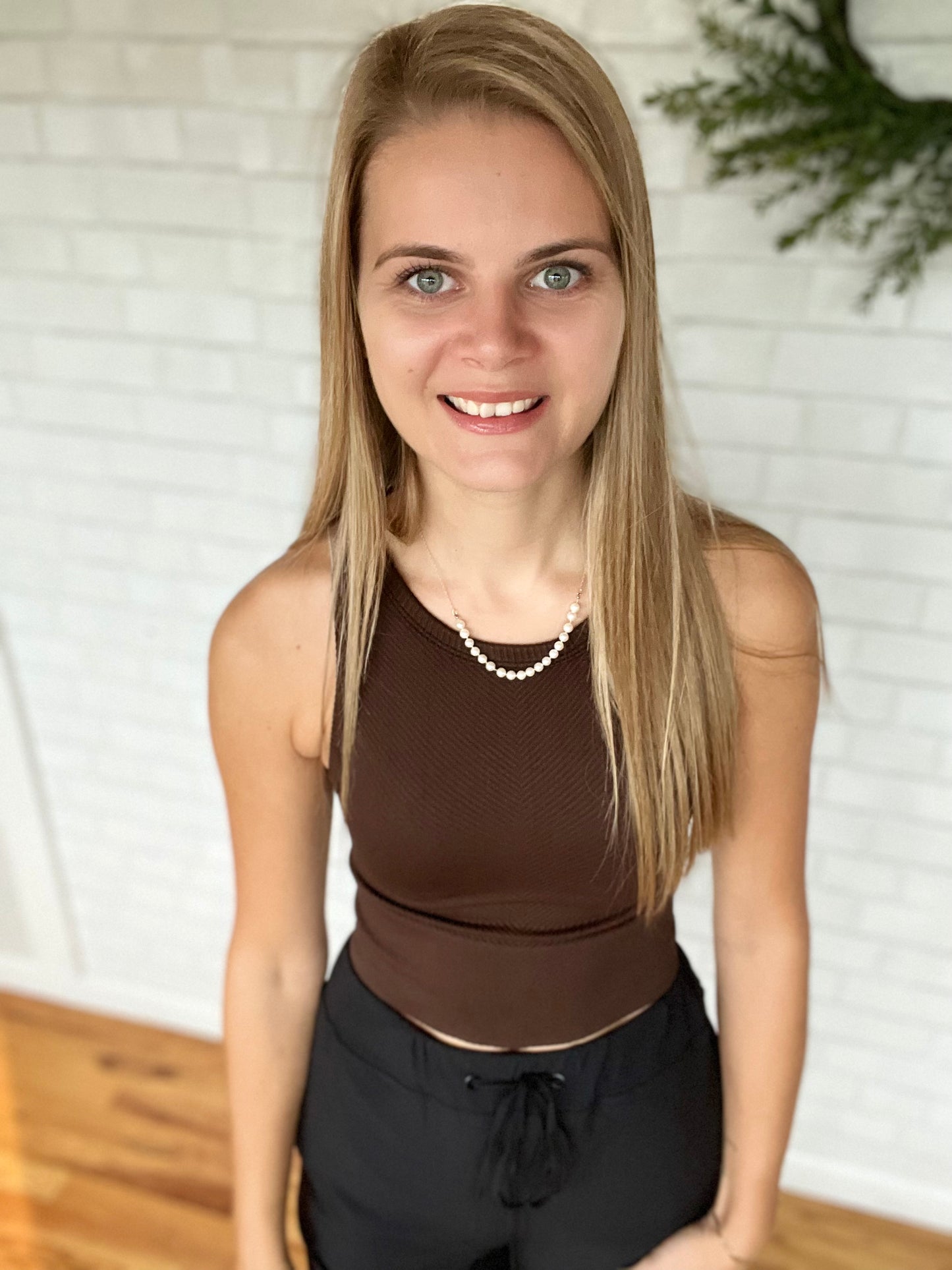 Niki Biki High Neck Crop - Chocolate